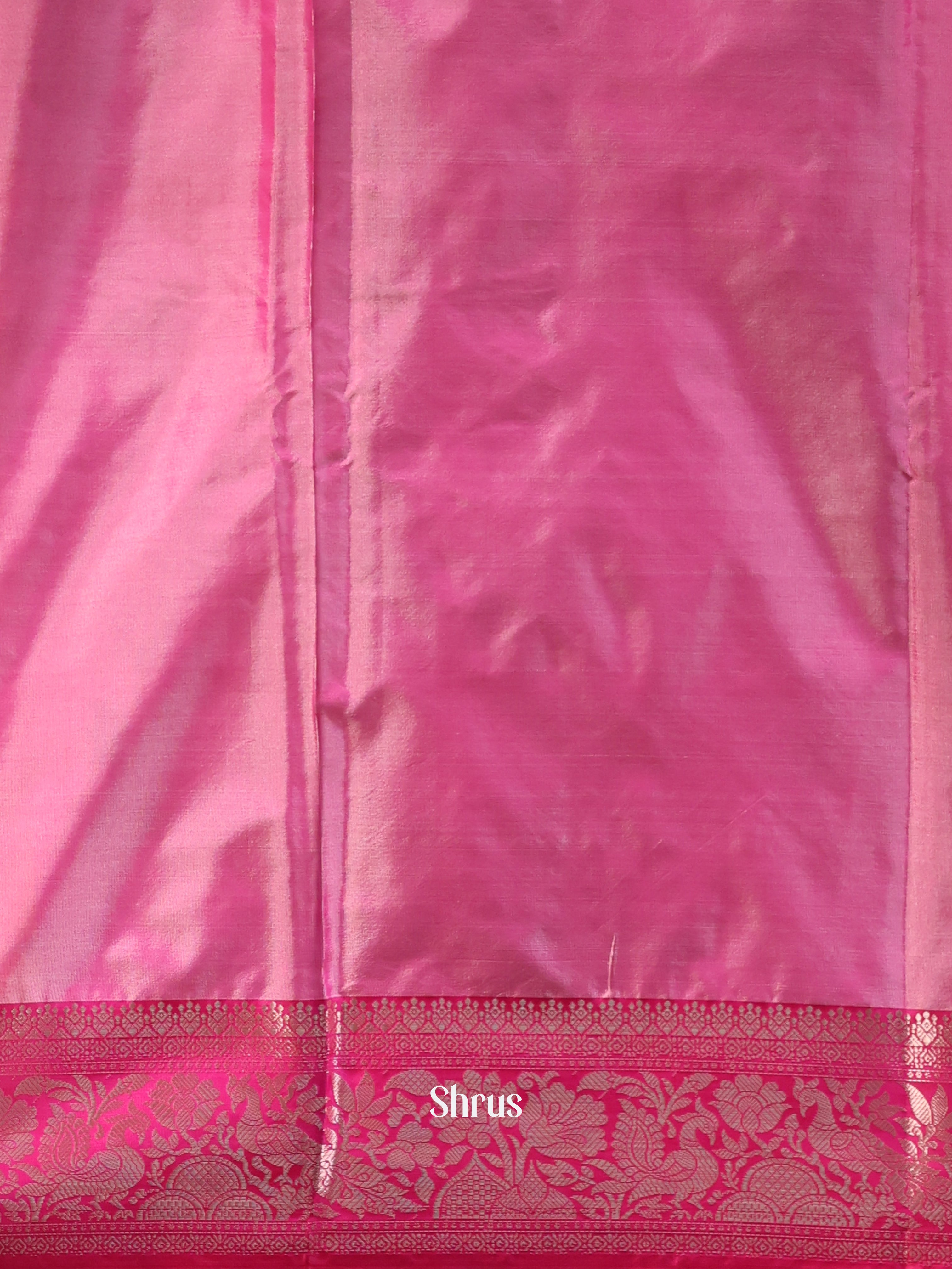 Yellow & Pink - Semi Ikkat Saree - Shop on Shrus.com