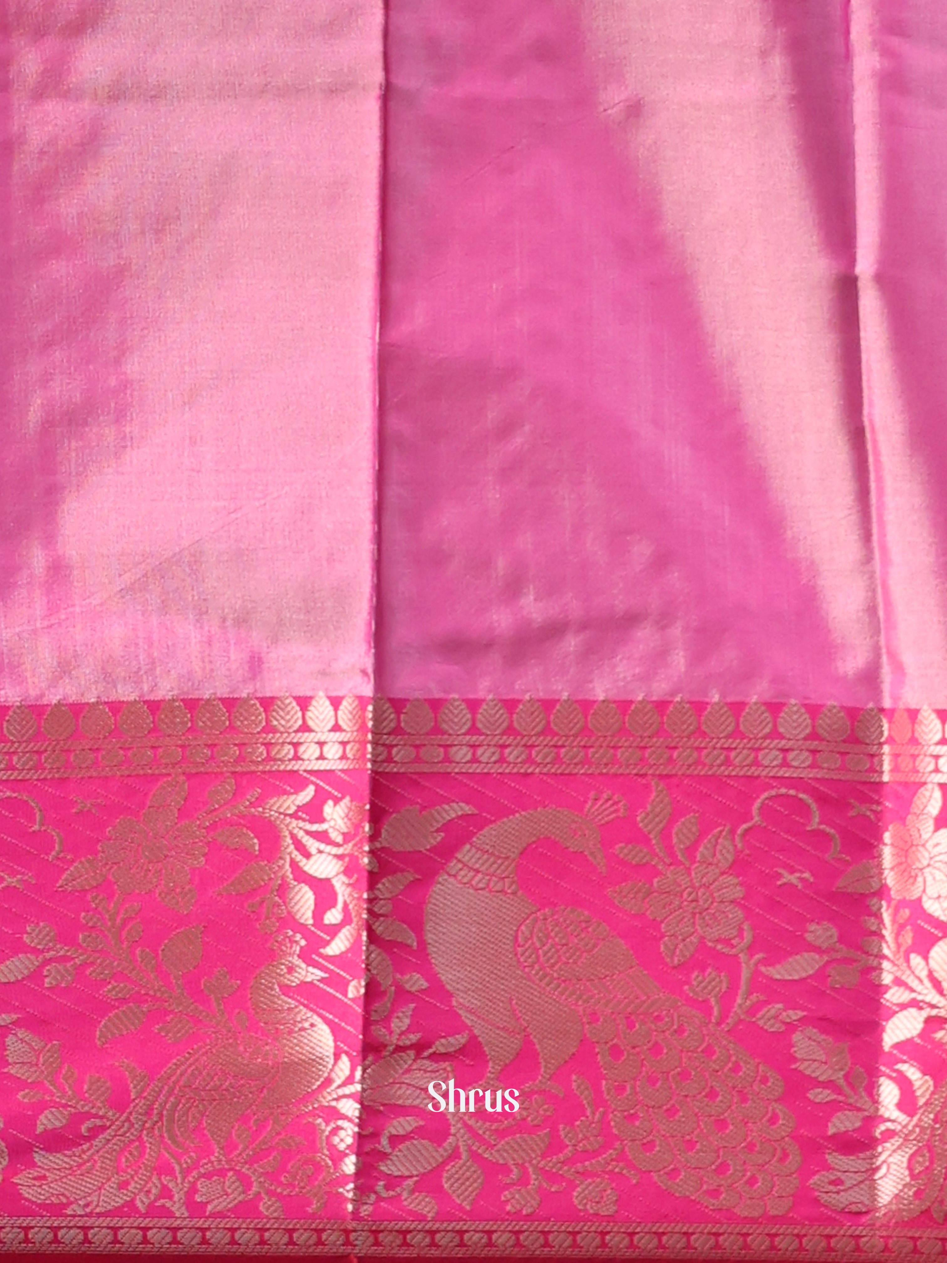 Pink - Semi Ikkat Saree - Shop on Shrus.com