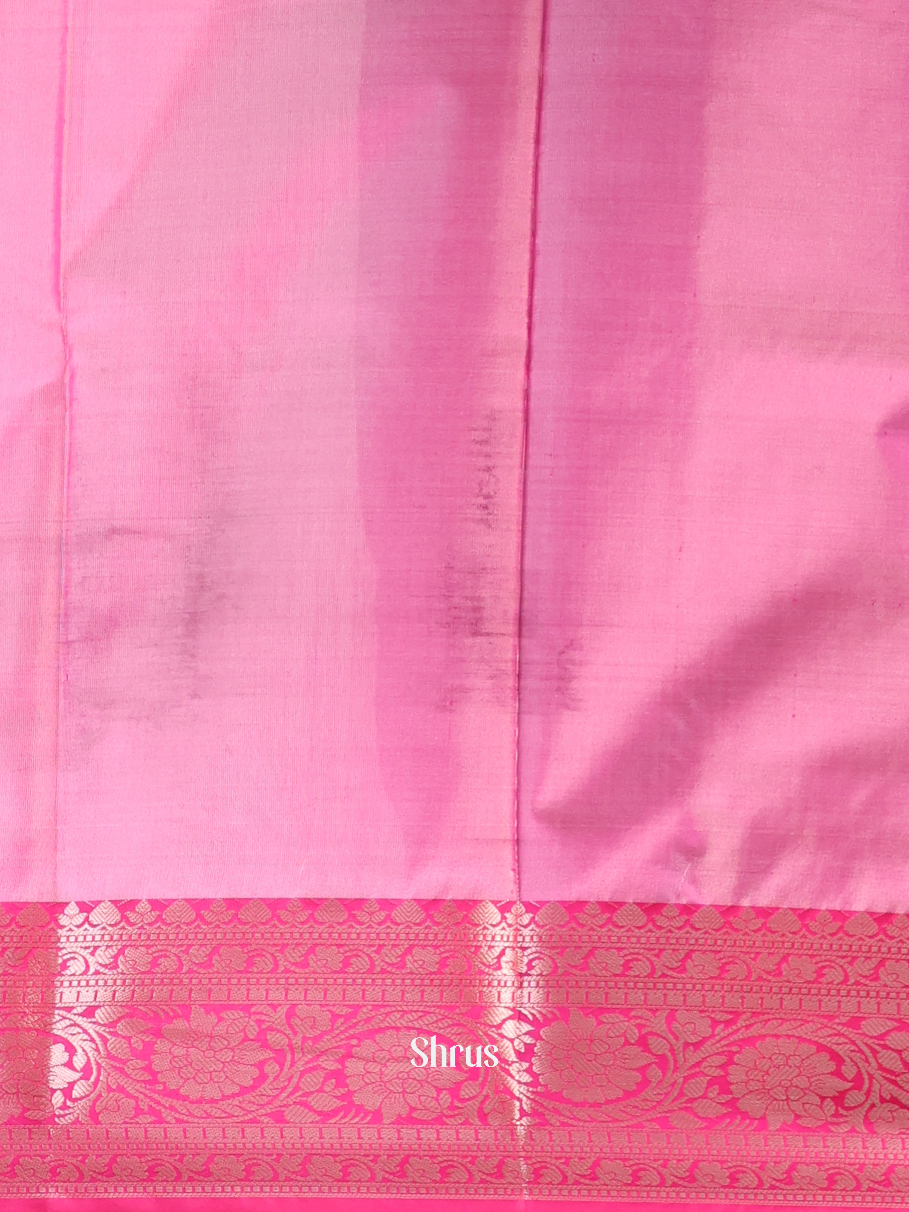 Grey & Pink - Semi Ikkat Saree - Shop on Shrus.com