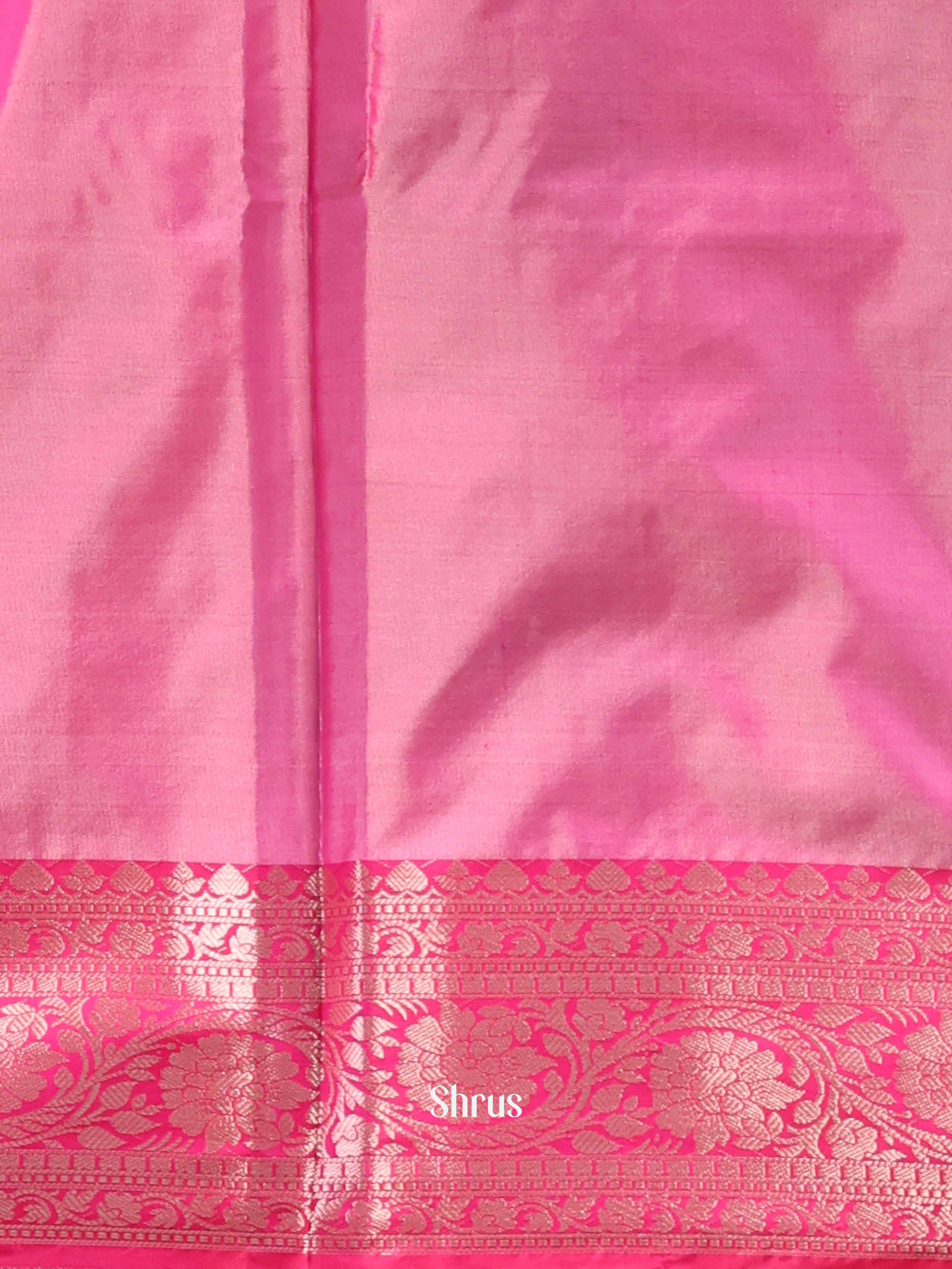 Pink - Semi Ikkat Saree - Shop on Shrus.com