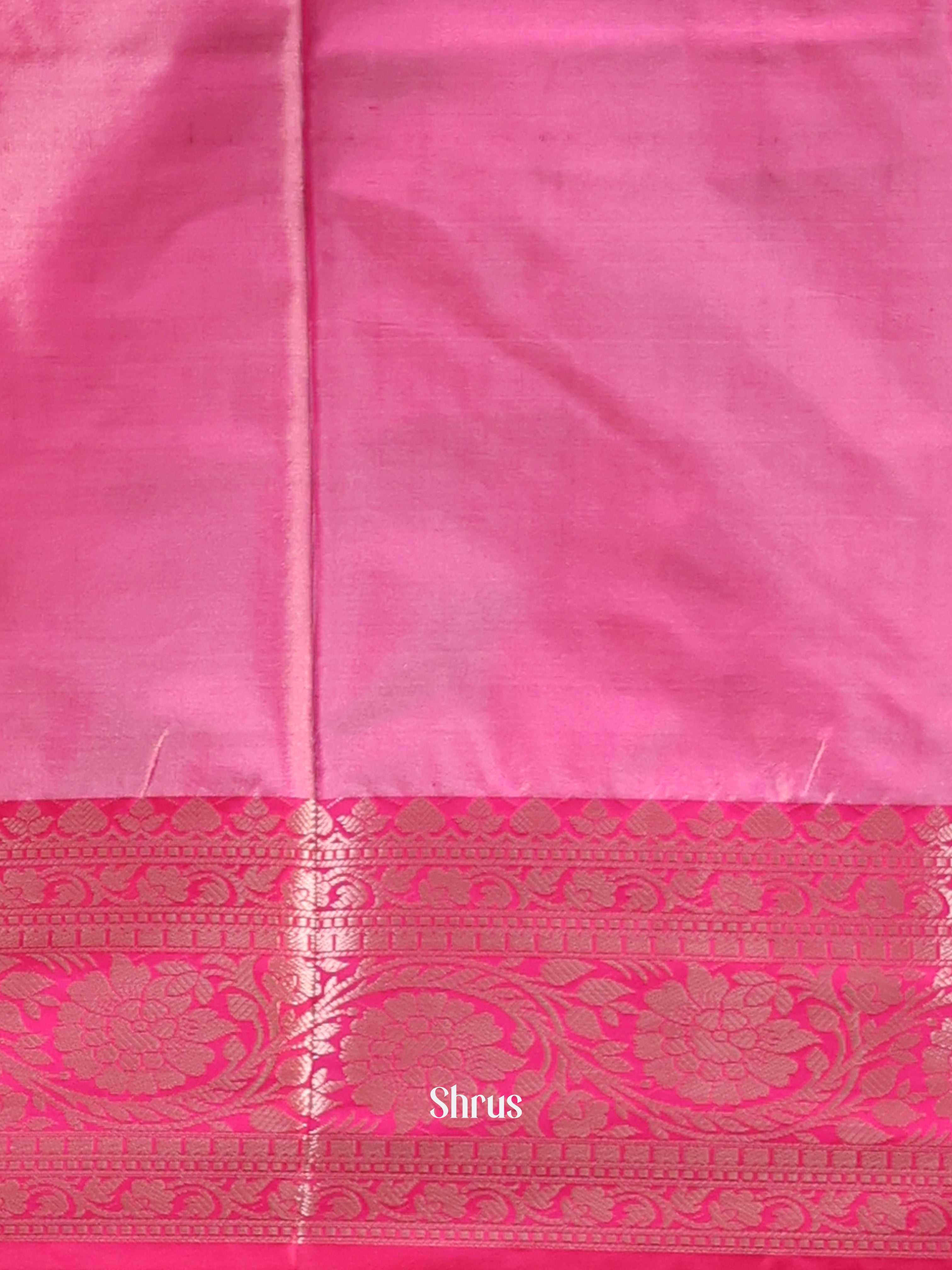 Cream & Pink- Semi Ikkat Saree - Shop on Shrus.com