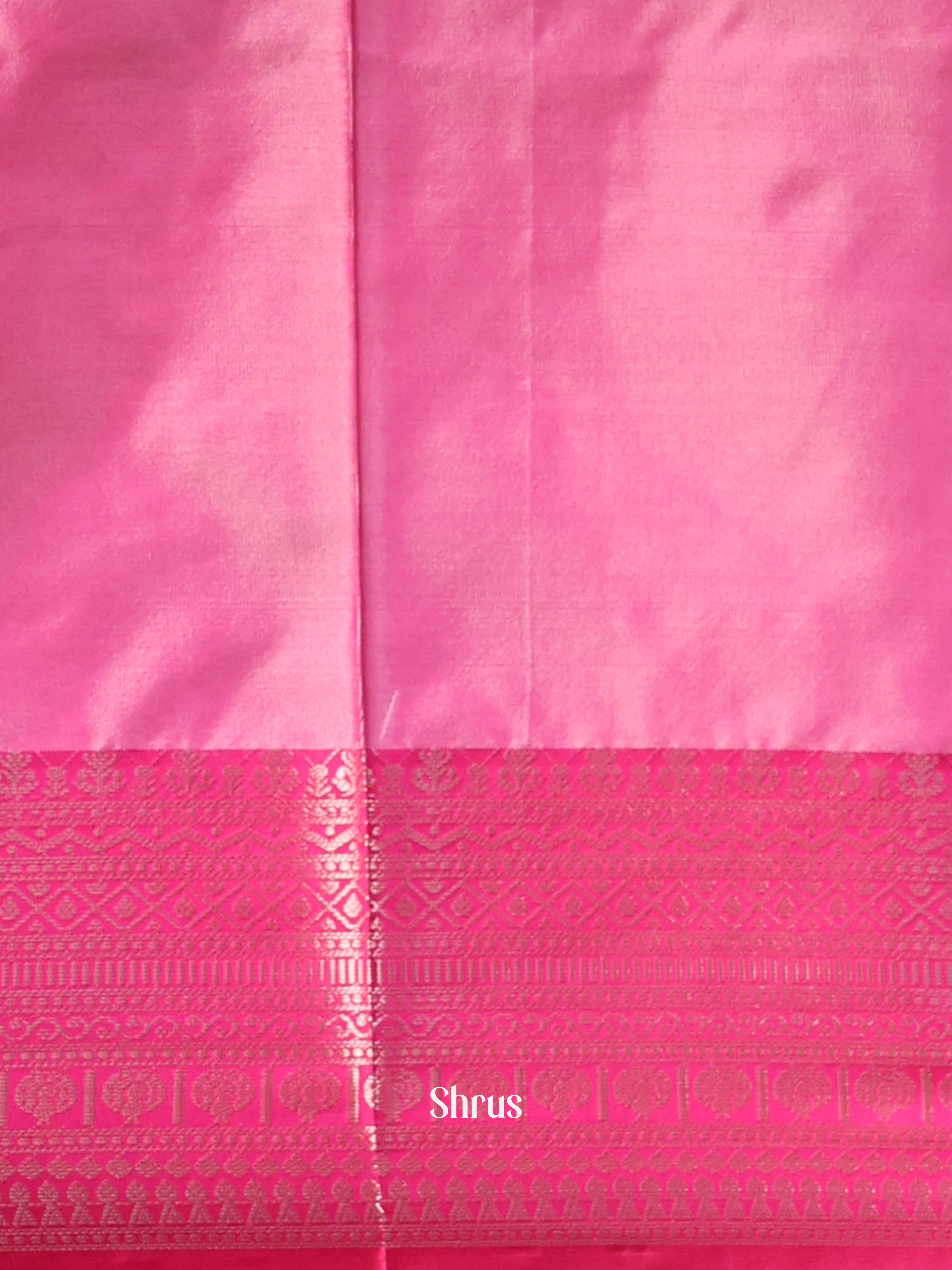 Blue & Pink- Semi Ikkat Saree - Shop on Shrus.com