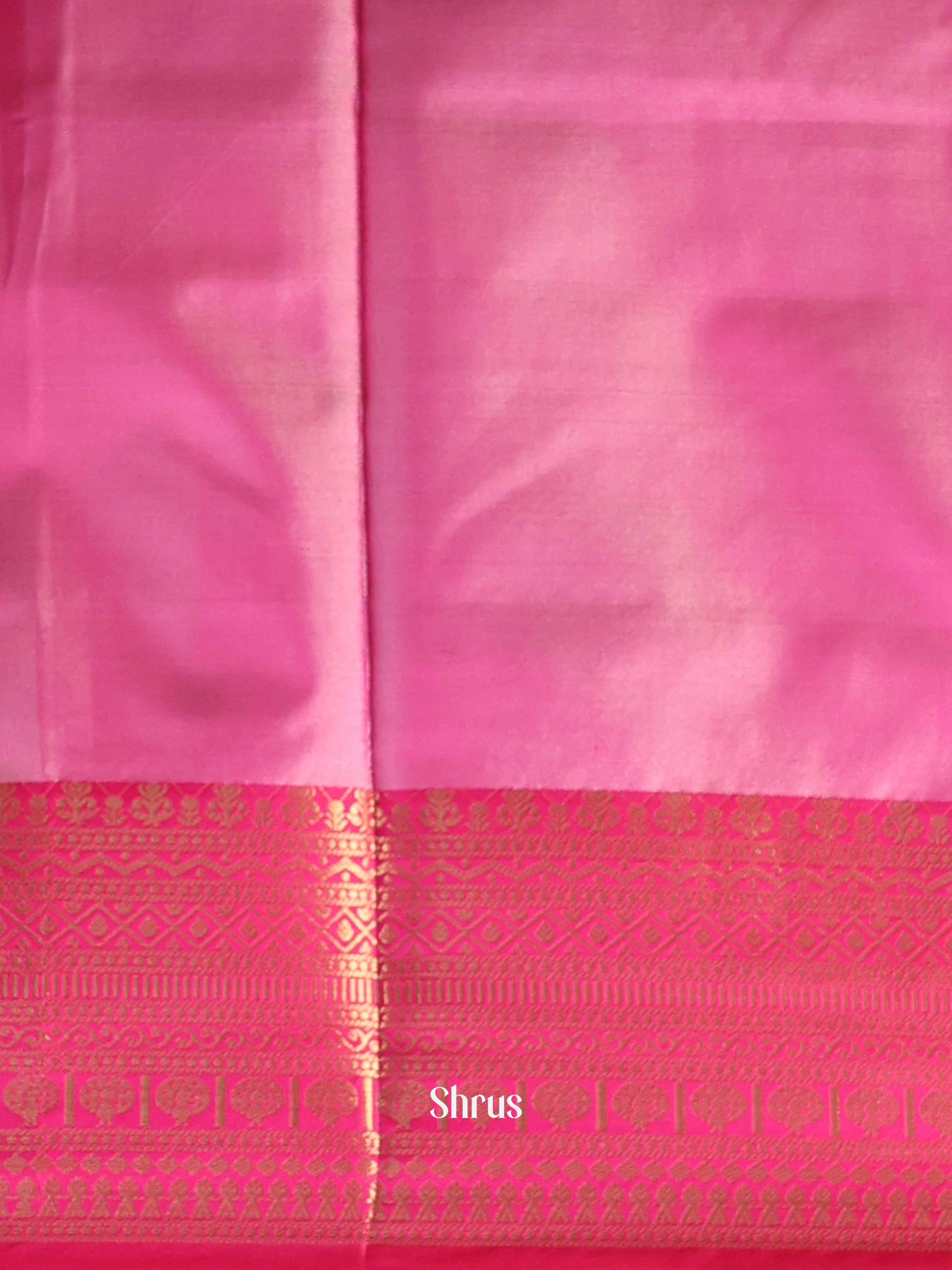 Blue & Pink- Semi Ikkat Saree - Shop on Shrus.com