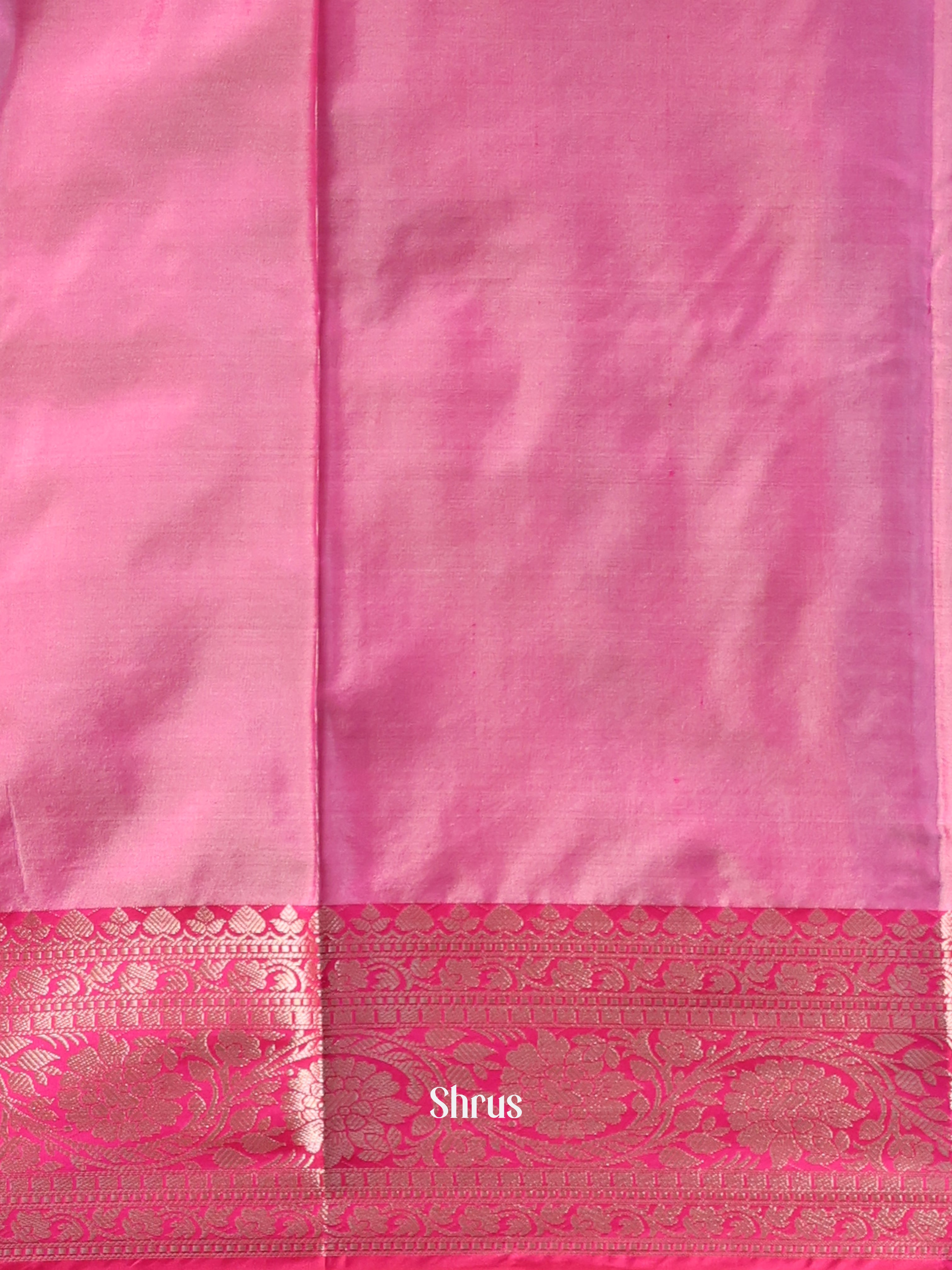 Blue & Pink - Semi Ikkat Saree - Shop on Shrus.com