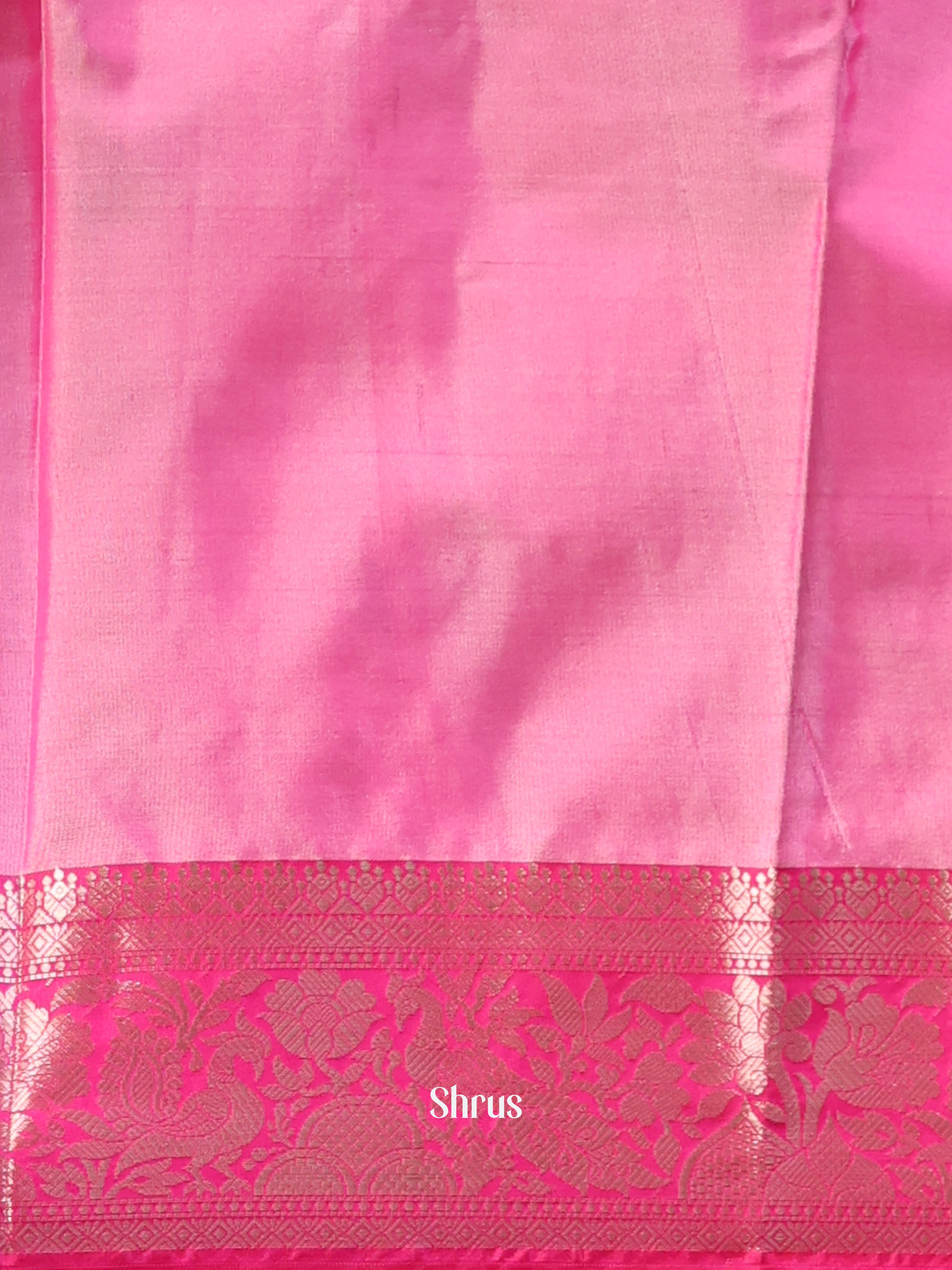 Cream & Pink- Semi Ikkat Saree - Shop on Shrus.com