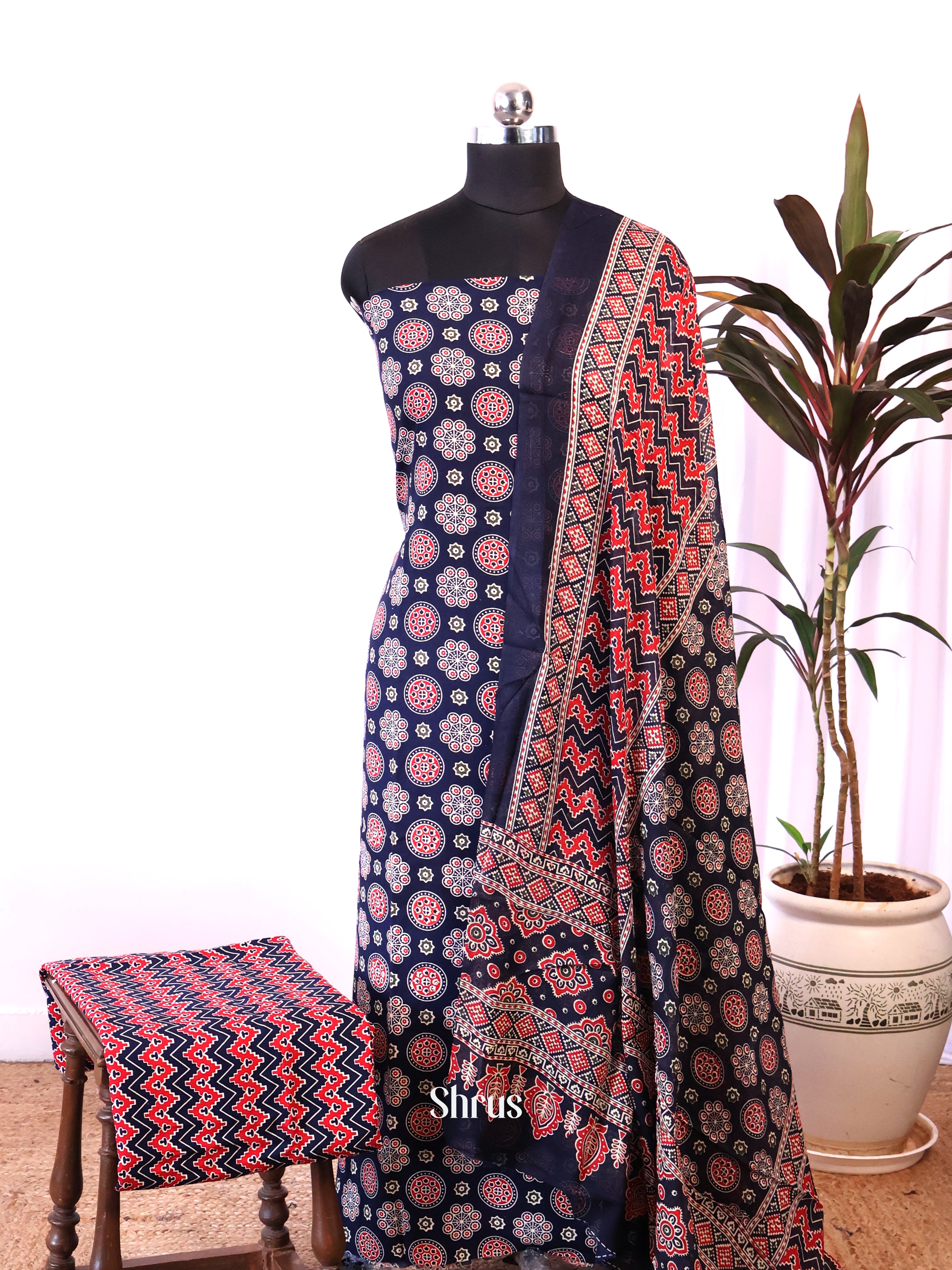 Blue - Ajrakh Salwar - Shop on Shrus.com
