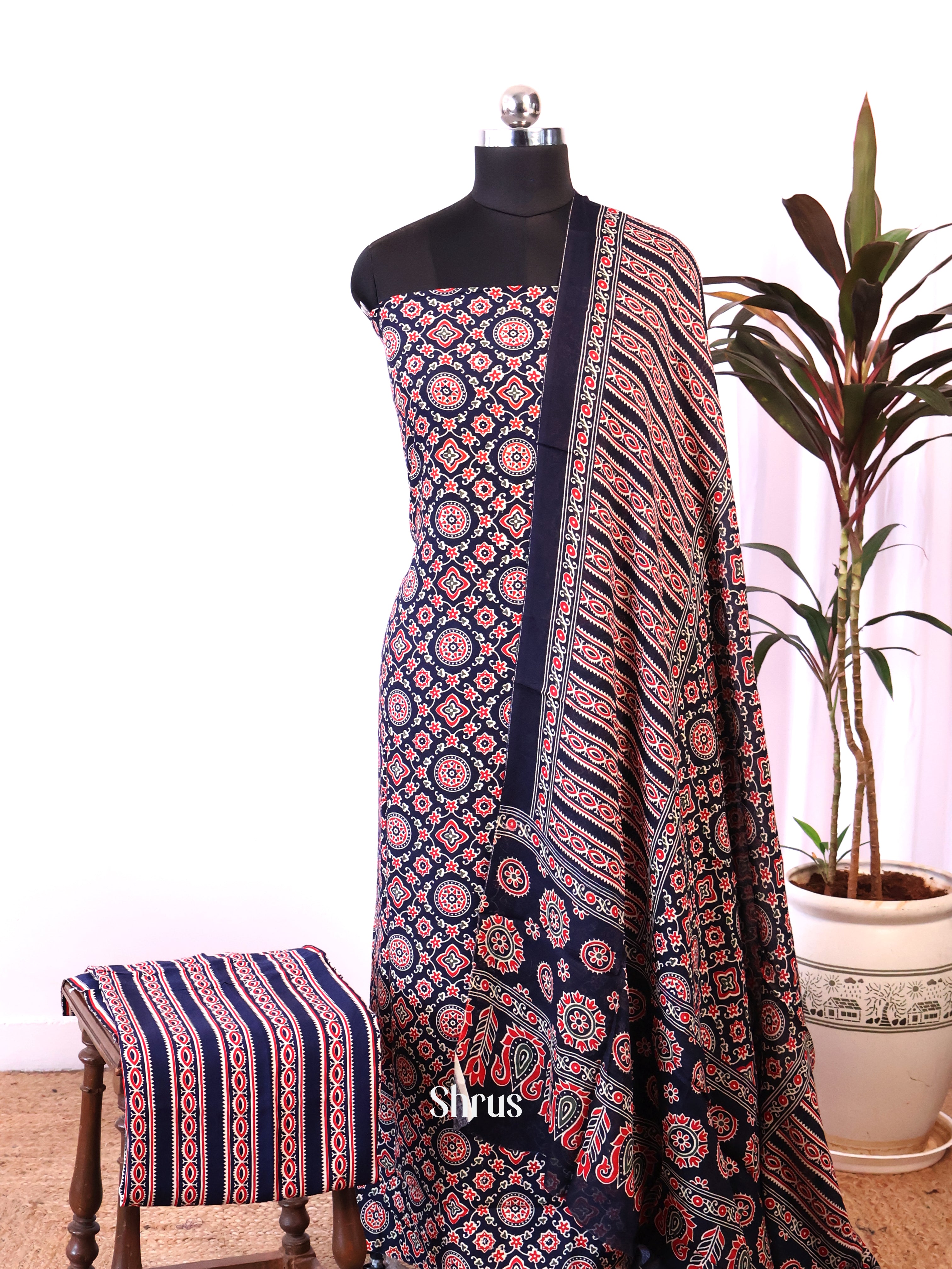 Blue - Ajrakh Salwar - Shop on Shrus.com
