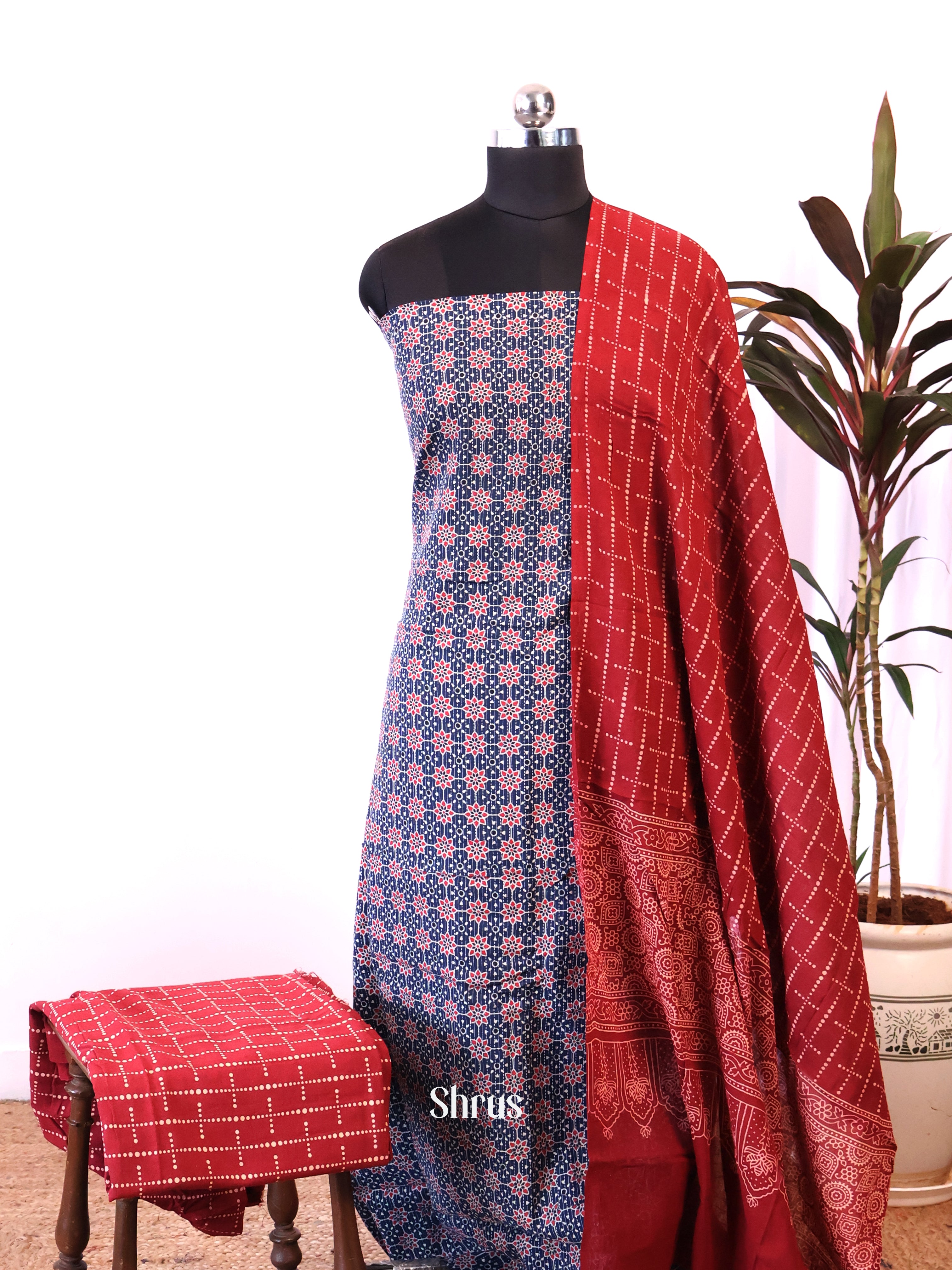Purple & Red - Ajrakh Salwar - Shop on Shrus.com