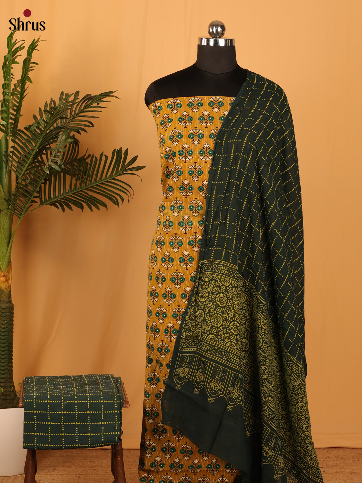 Mustard & Green - Ajrakh Salwar - Shop on Shrus.com