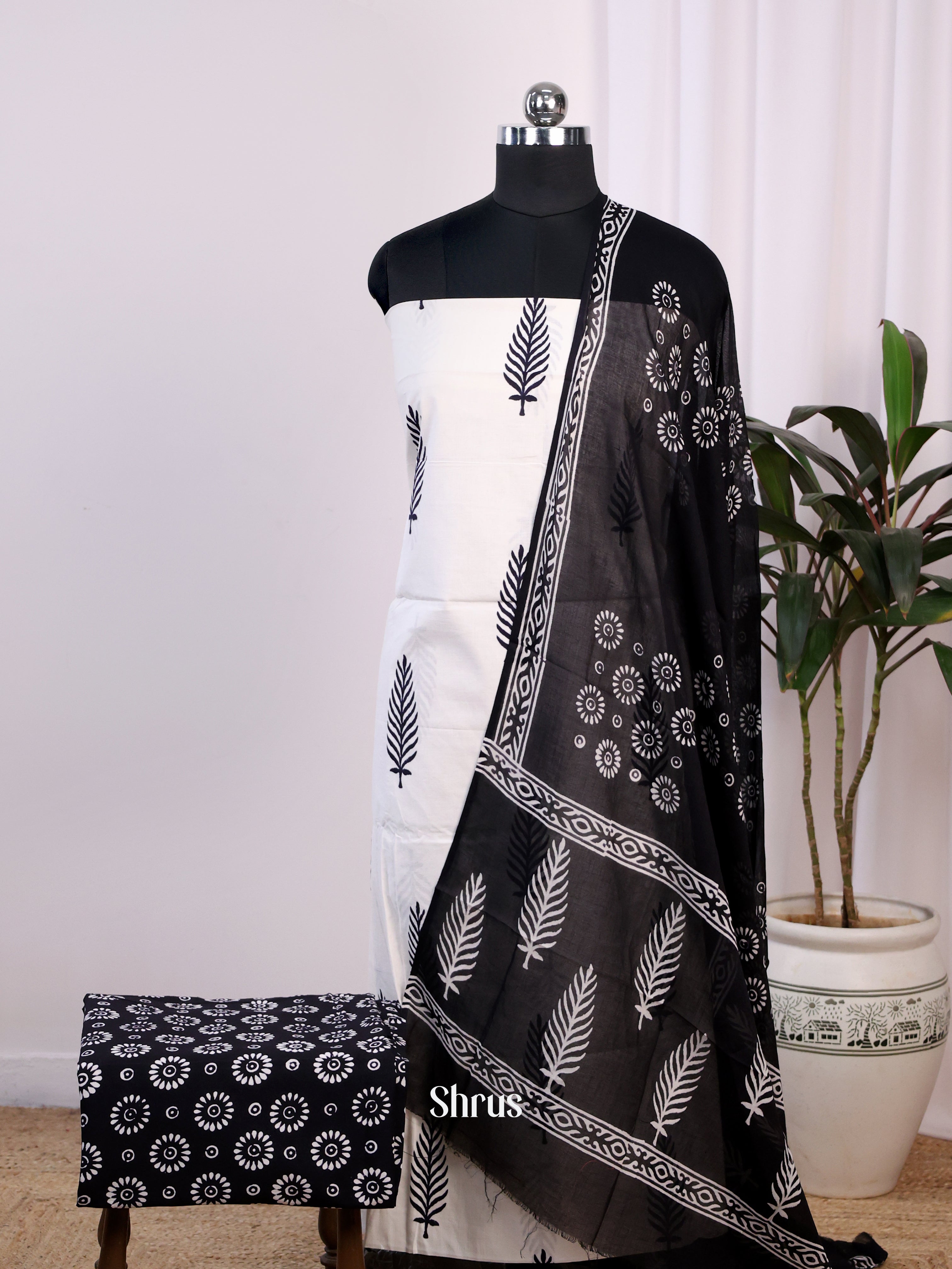 White & Black - Cotton salwar - Shop on Shrus.com