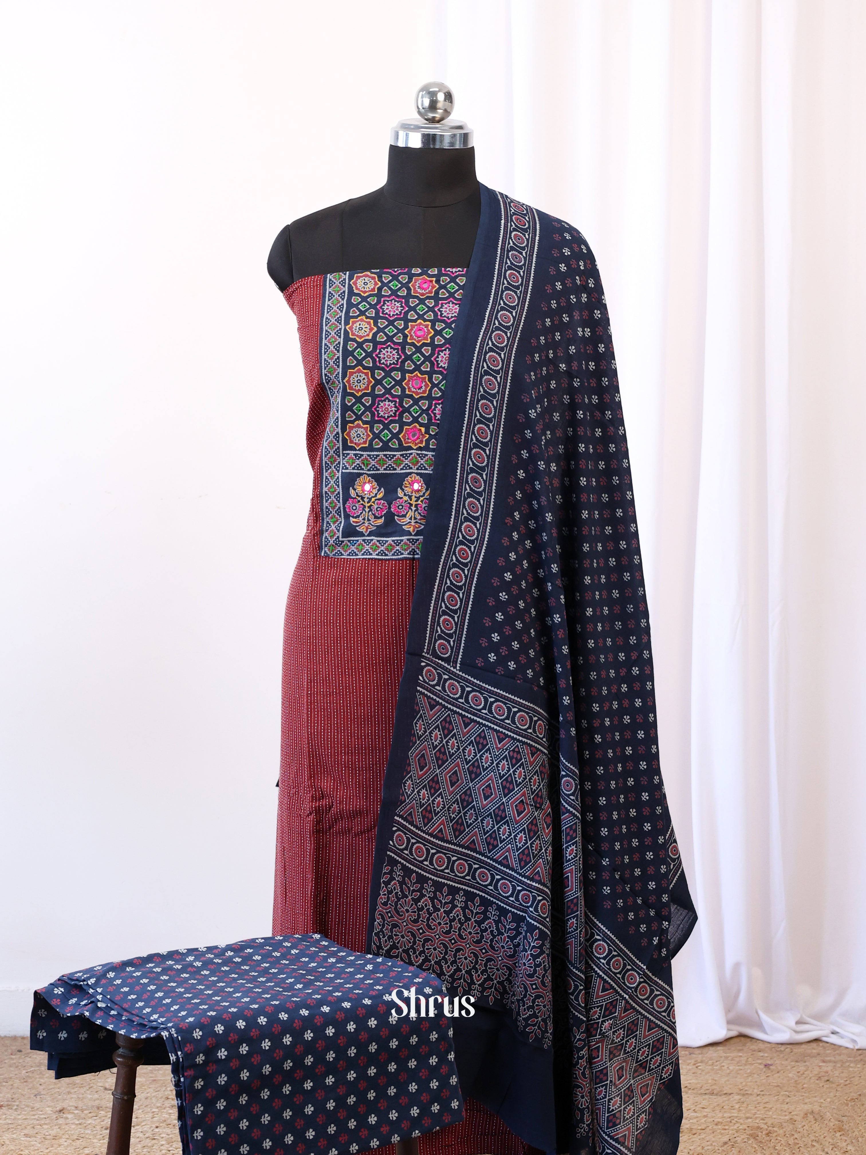 CIS27240 - Ajrakh Salwar - Shop on Shrus.com