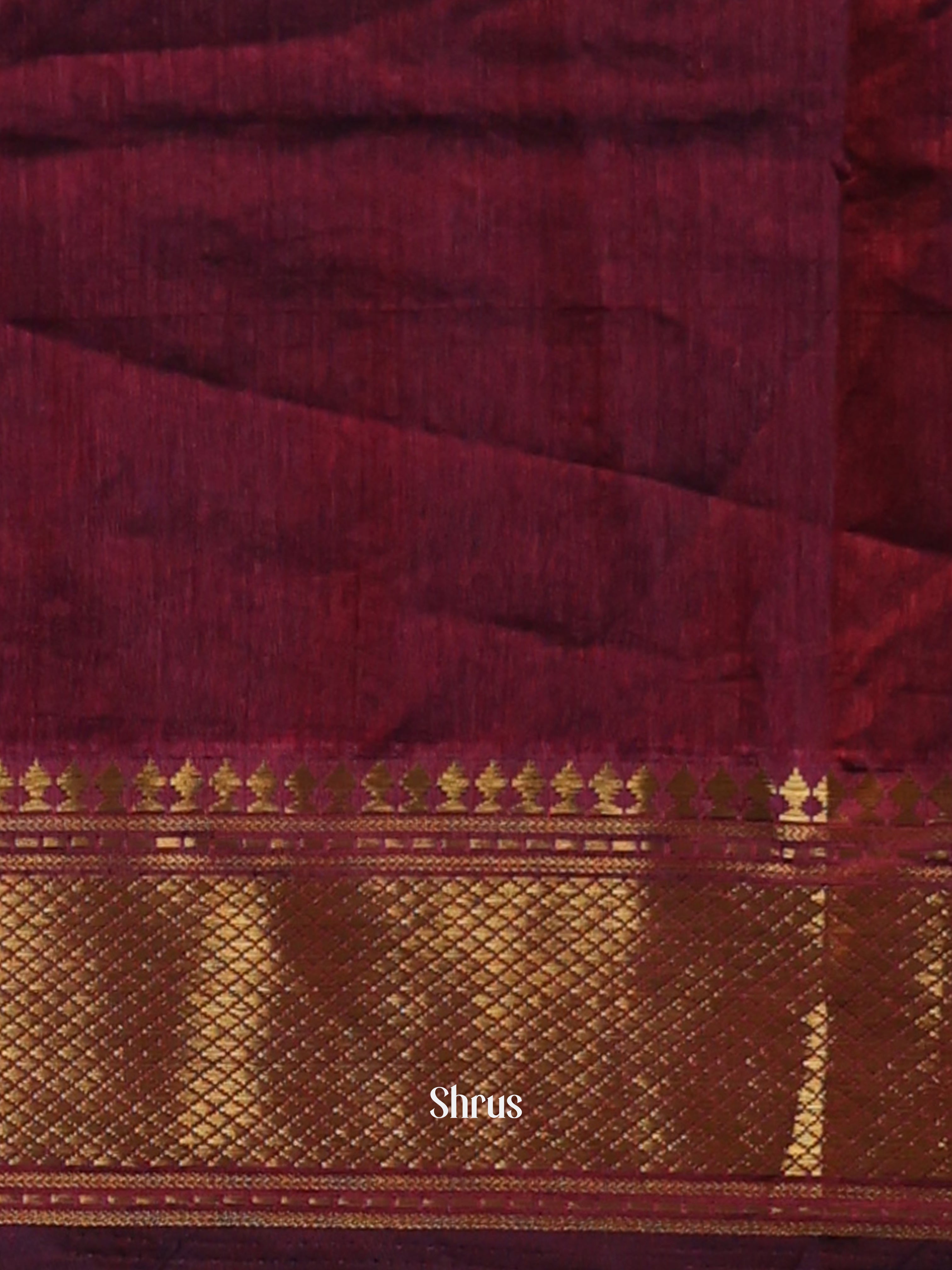 Black & Maroon- Semi Patola Saree - Shop on Shrus.com