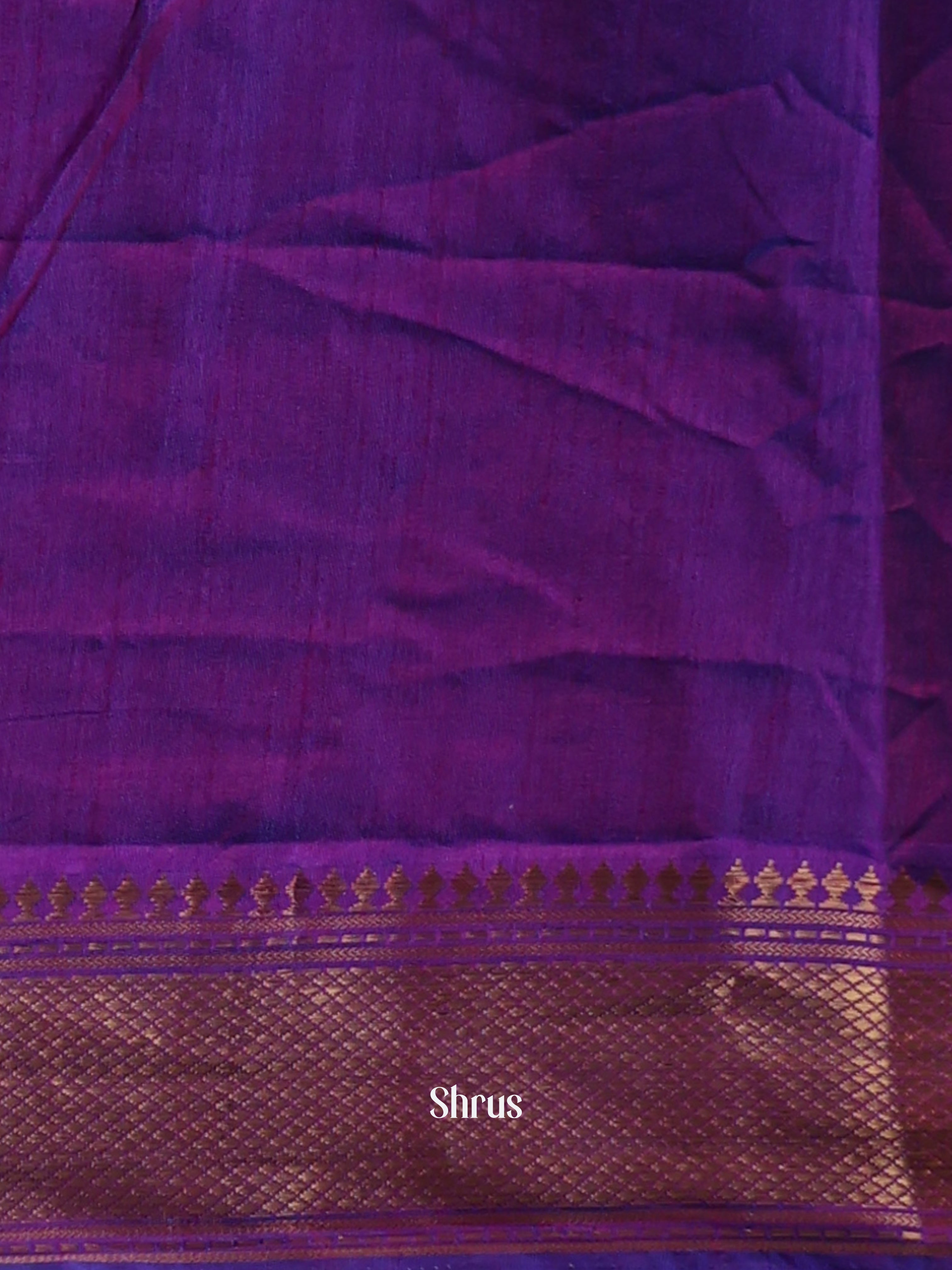 Blue & Purple - Semi Patola Saree - Shop on Shrus.com
