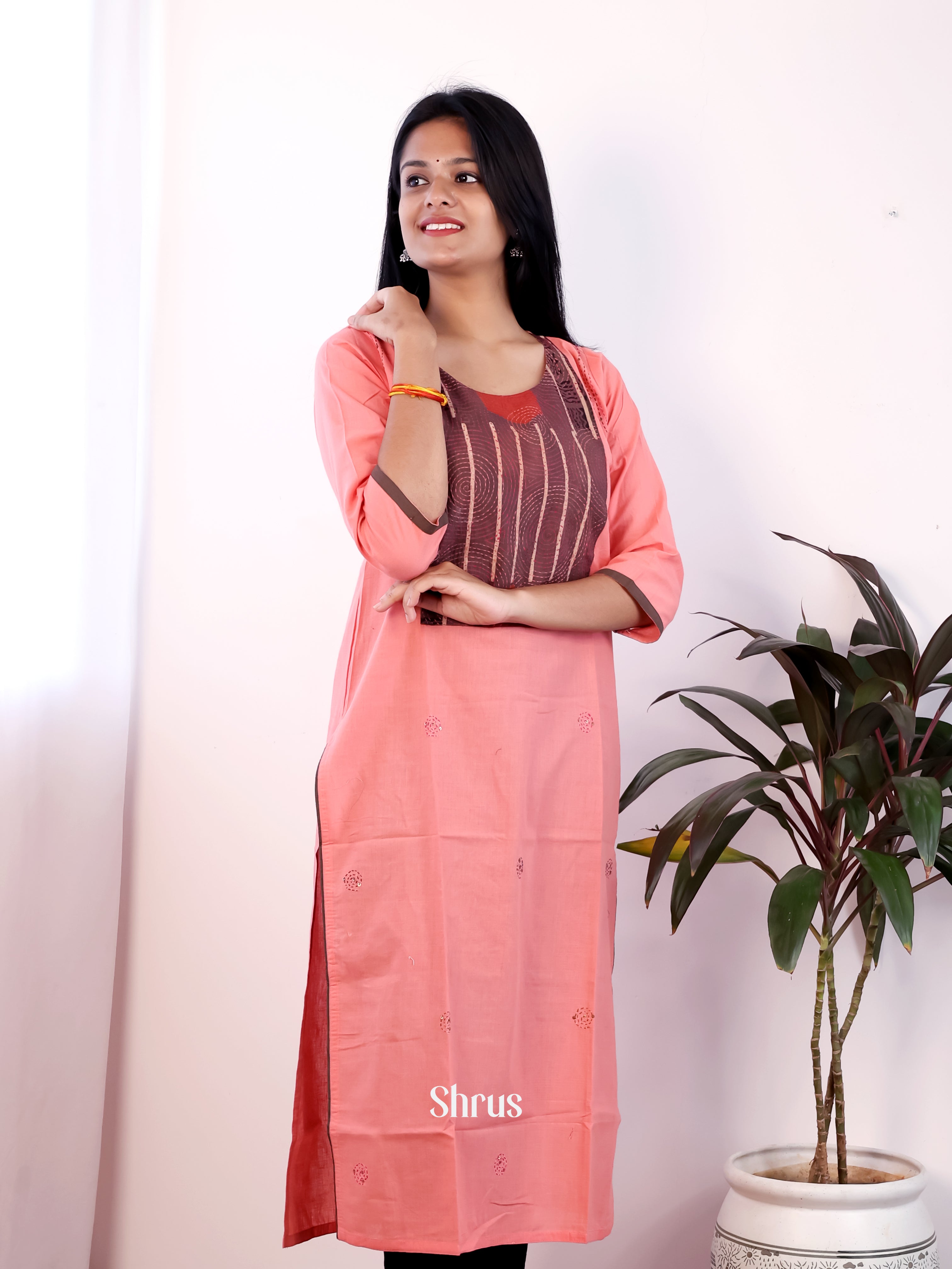Pink - Readymade Kurti - Shop on Shrus.com