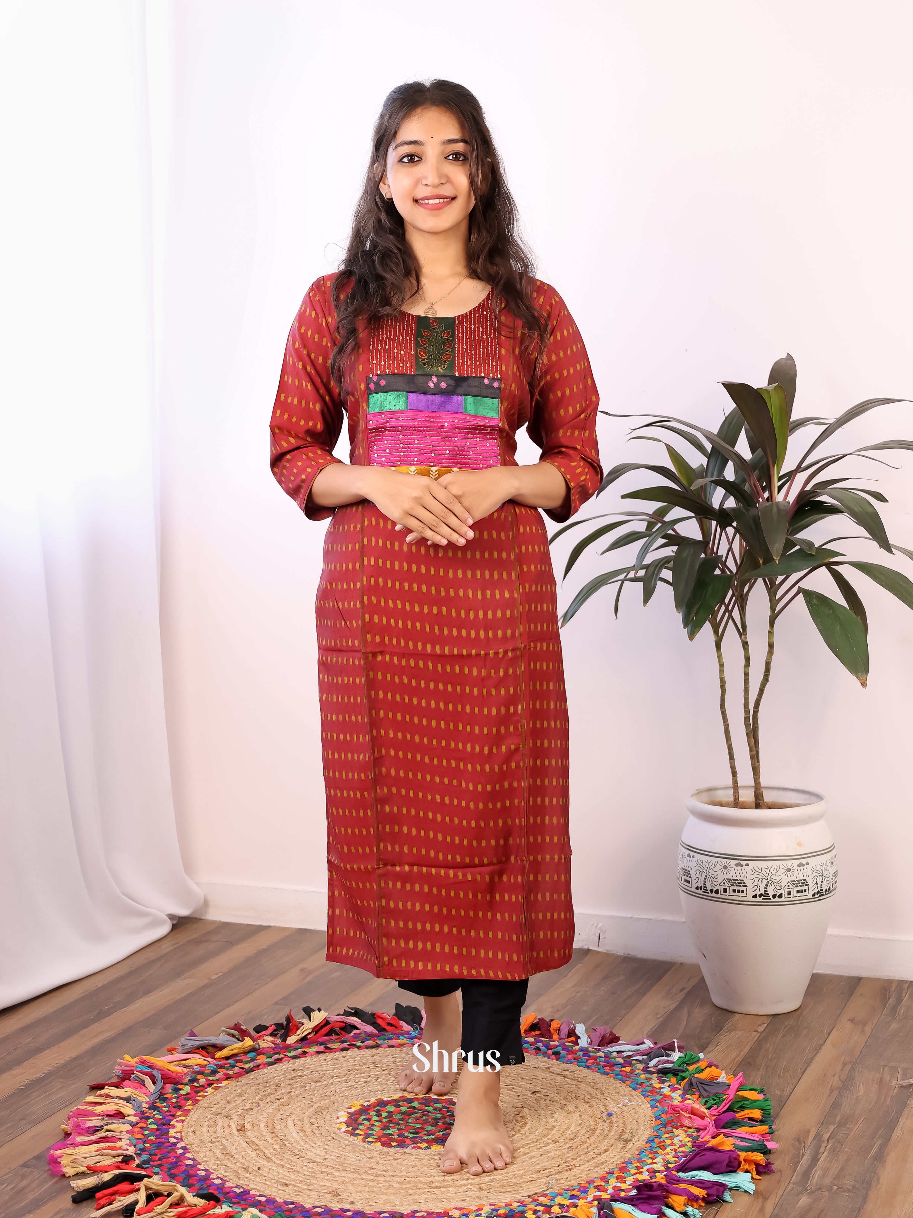 Red - Readymade Kurti - Shop on Shrus.com