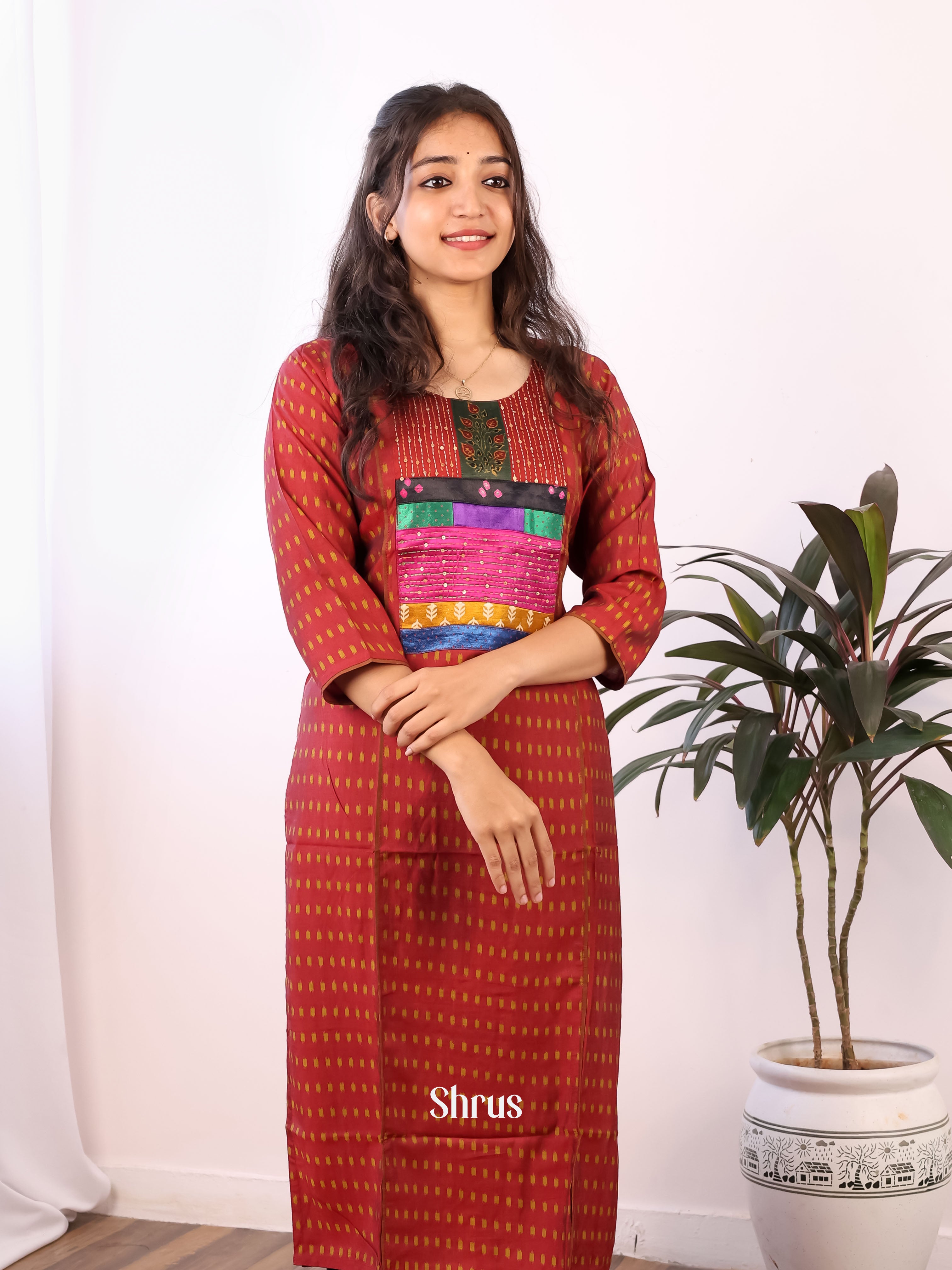 Red - Readymade Kurti - Shop on Shrus.com