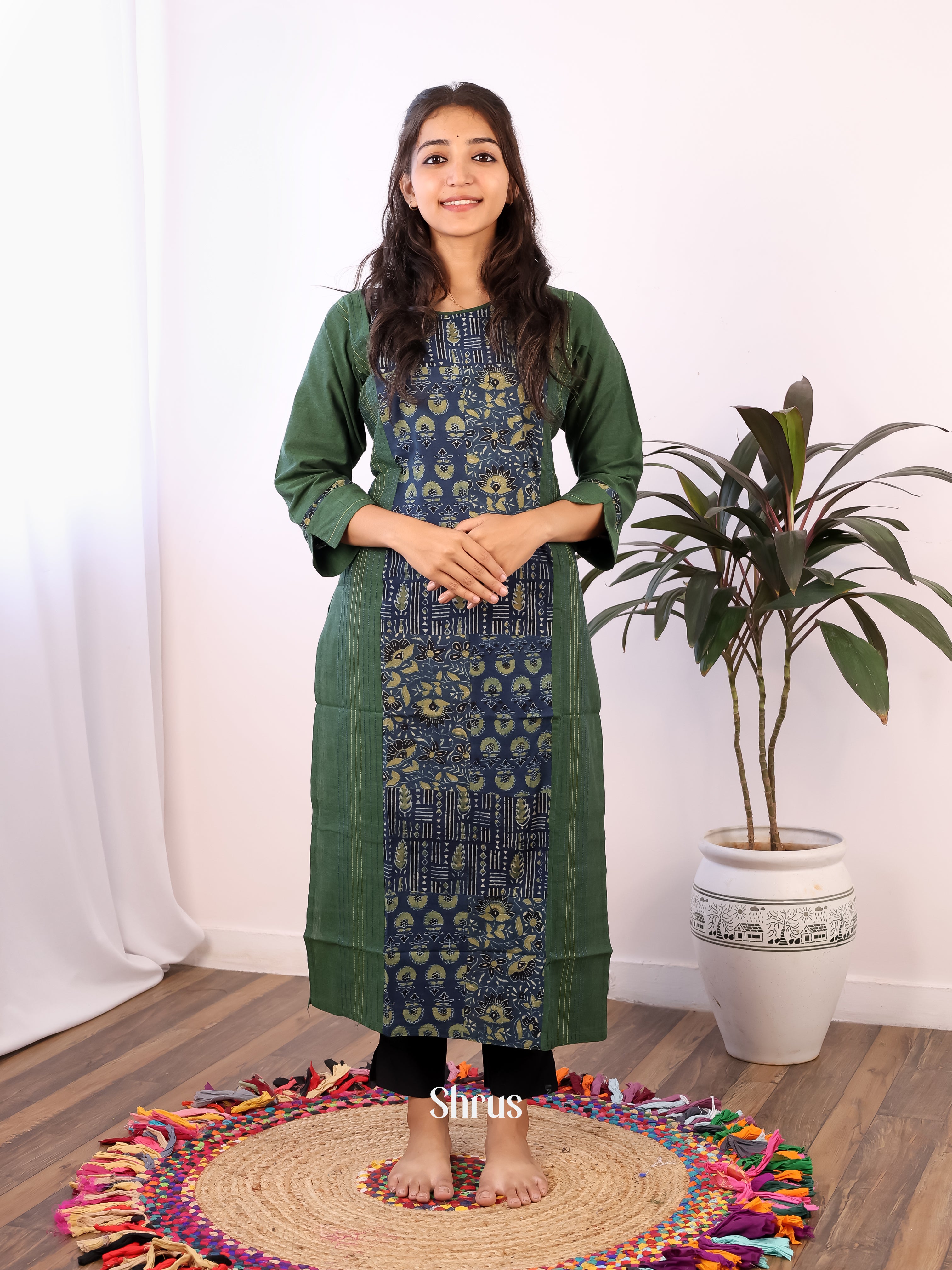 Green & Blue - Readymade kurti - Shop on Shrus.com