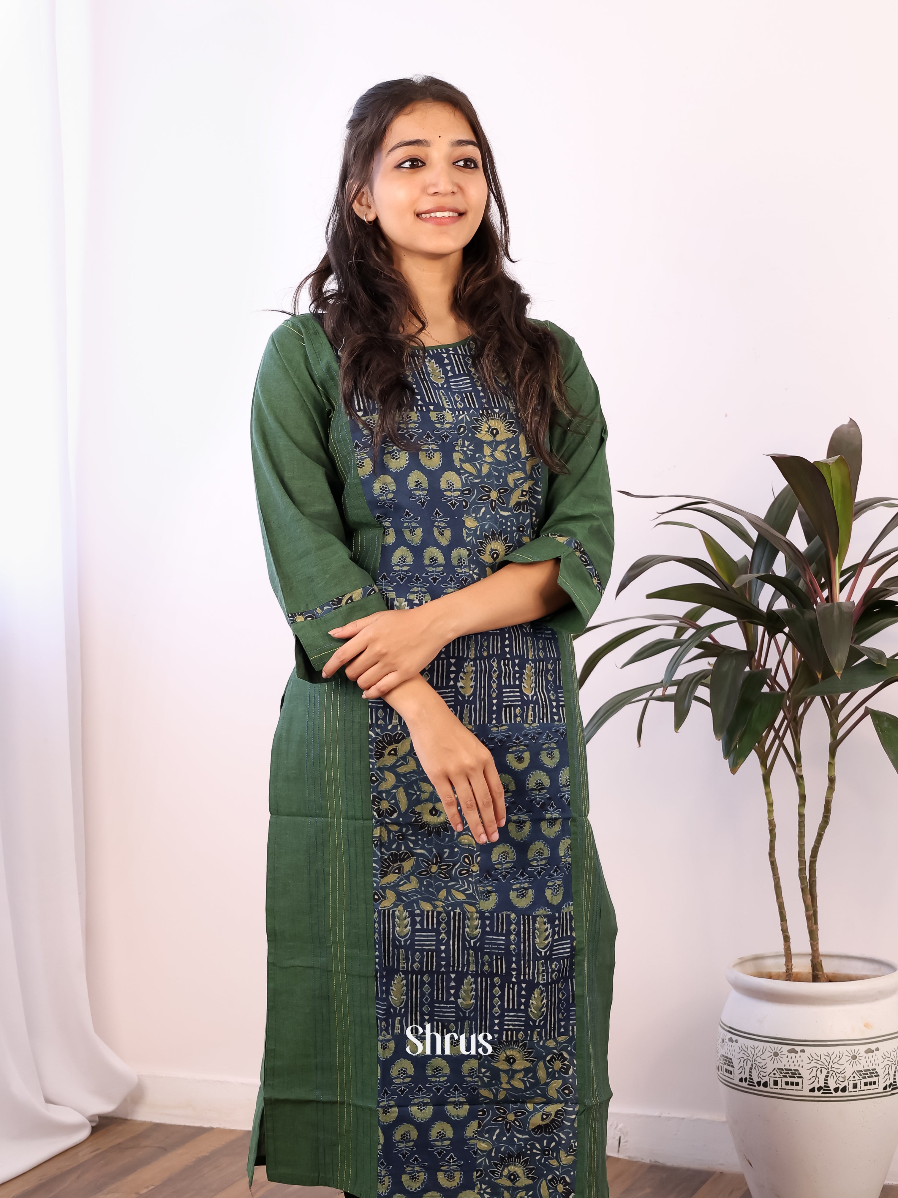 Green & Blue - Readymade kurti - Shop on Shrus.com