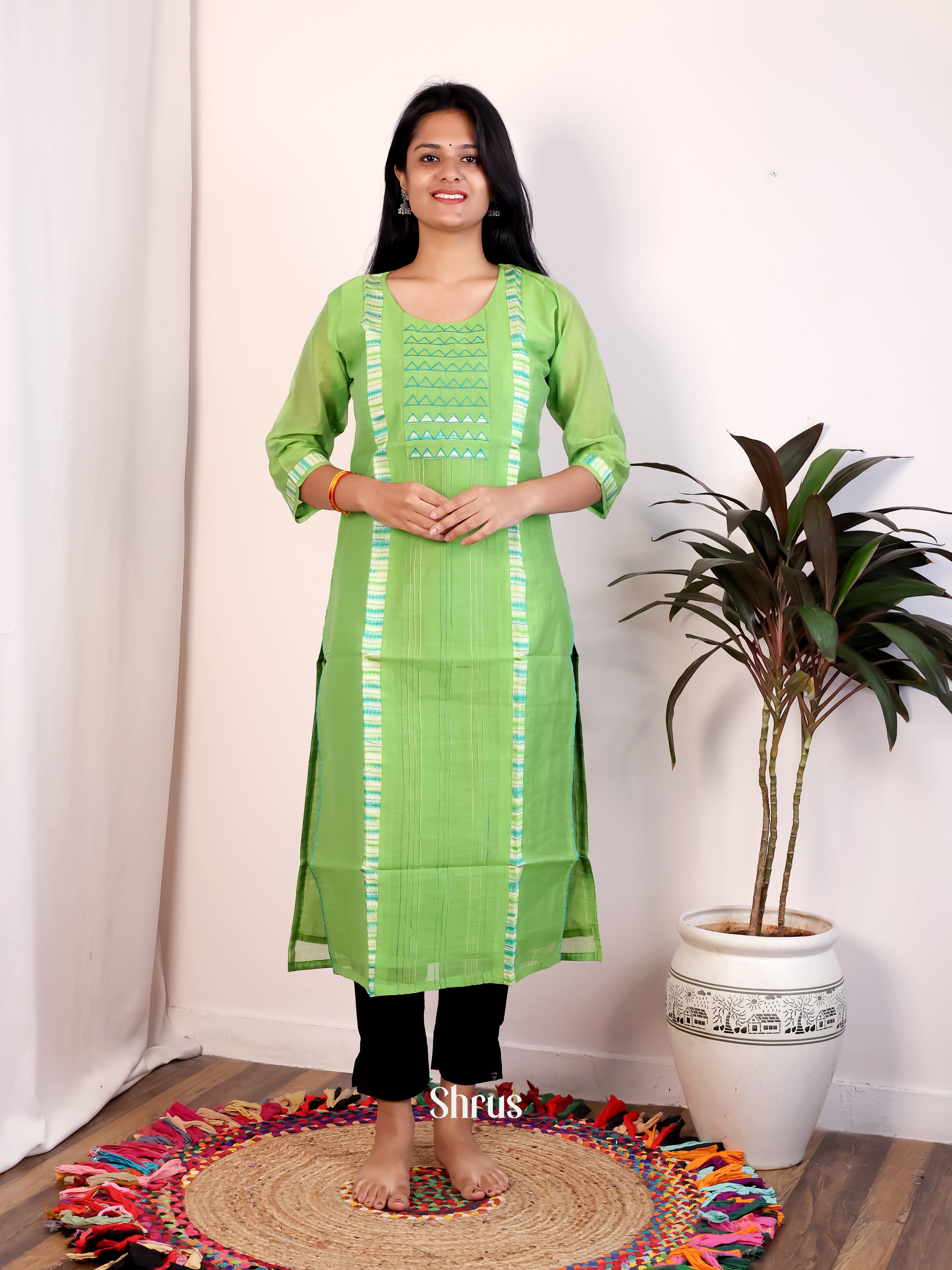 Green - Readymade Kurti - Shop on Shrus.com