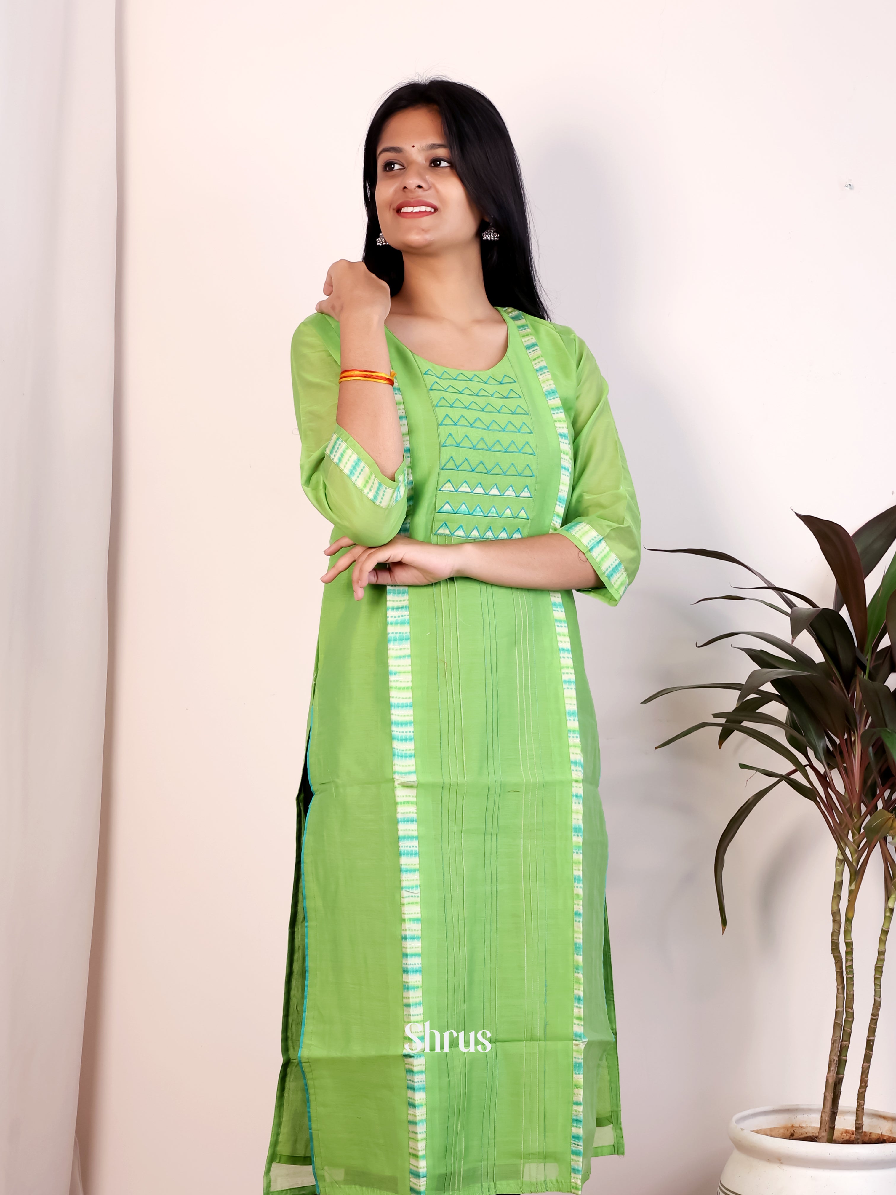 Green - Readymade Kurti - Shop on Shrus.com