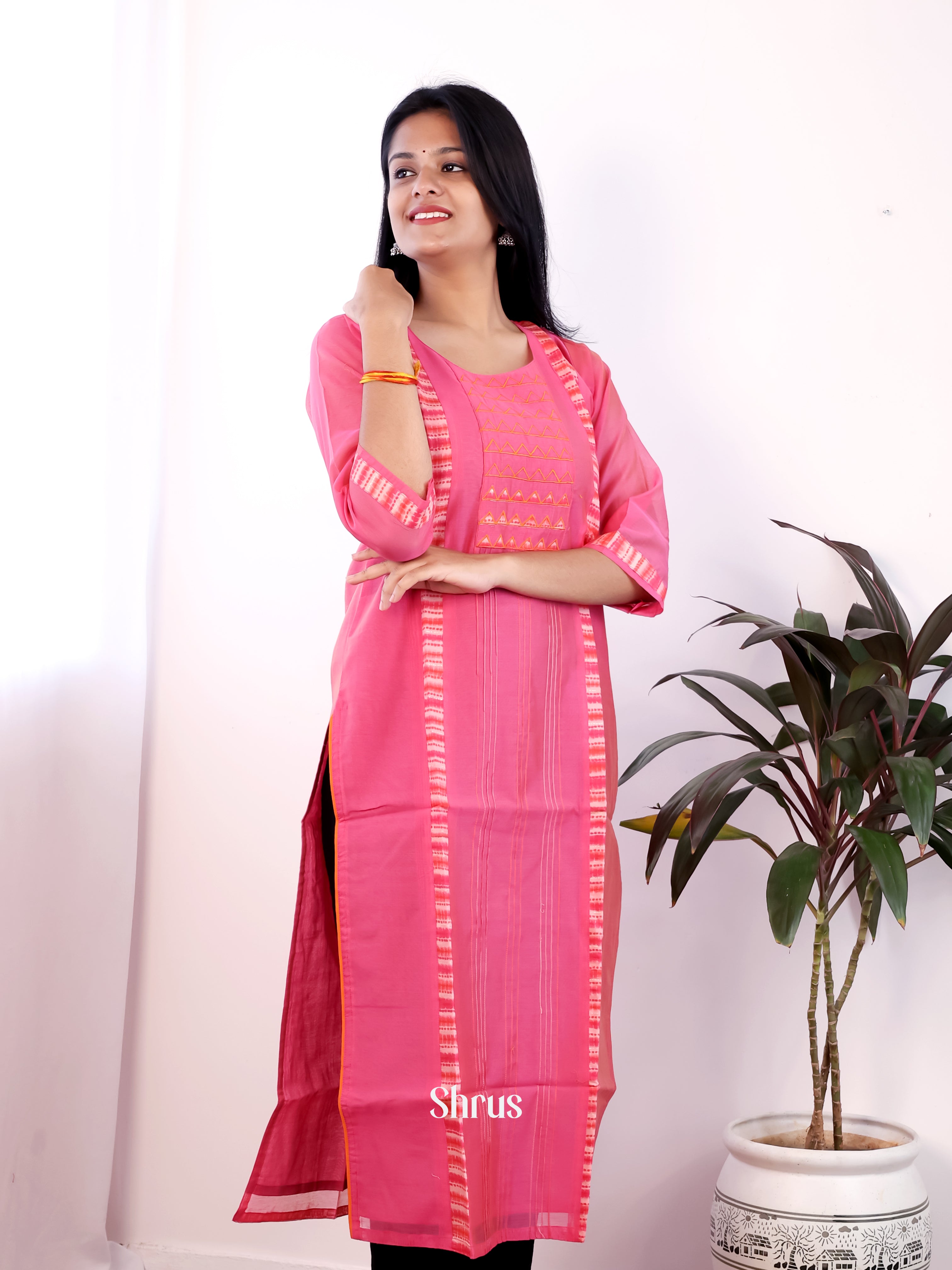 Pink - Readymade Kurti - Shop on Shrus.com