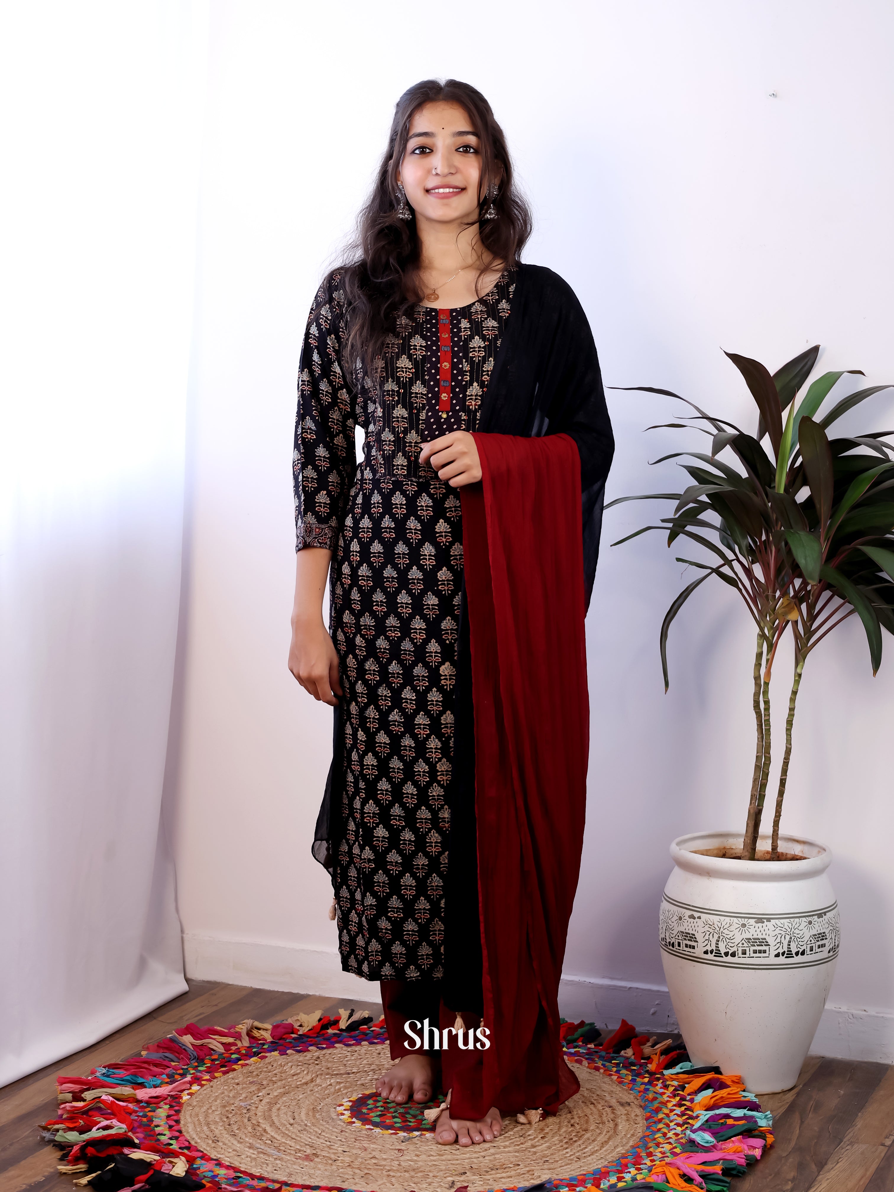 Black & Maroon - Readymade Suits - Shop on Shrus.com
