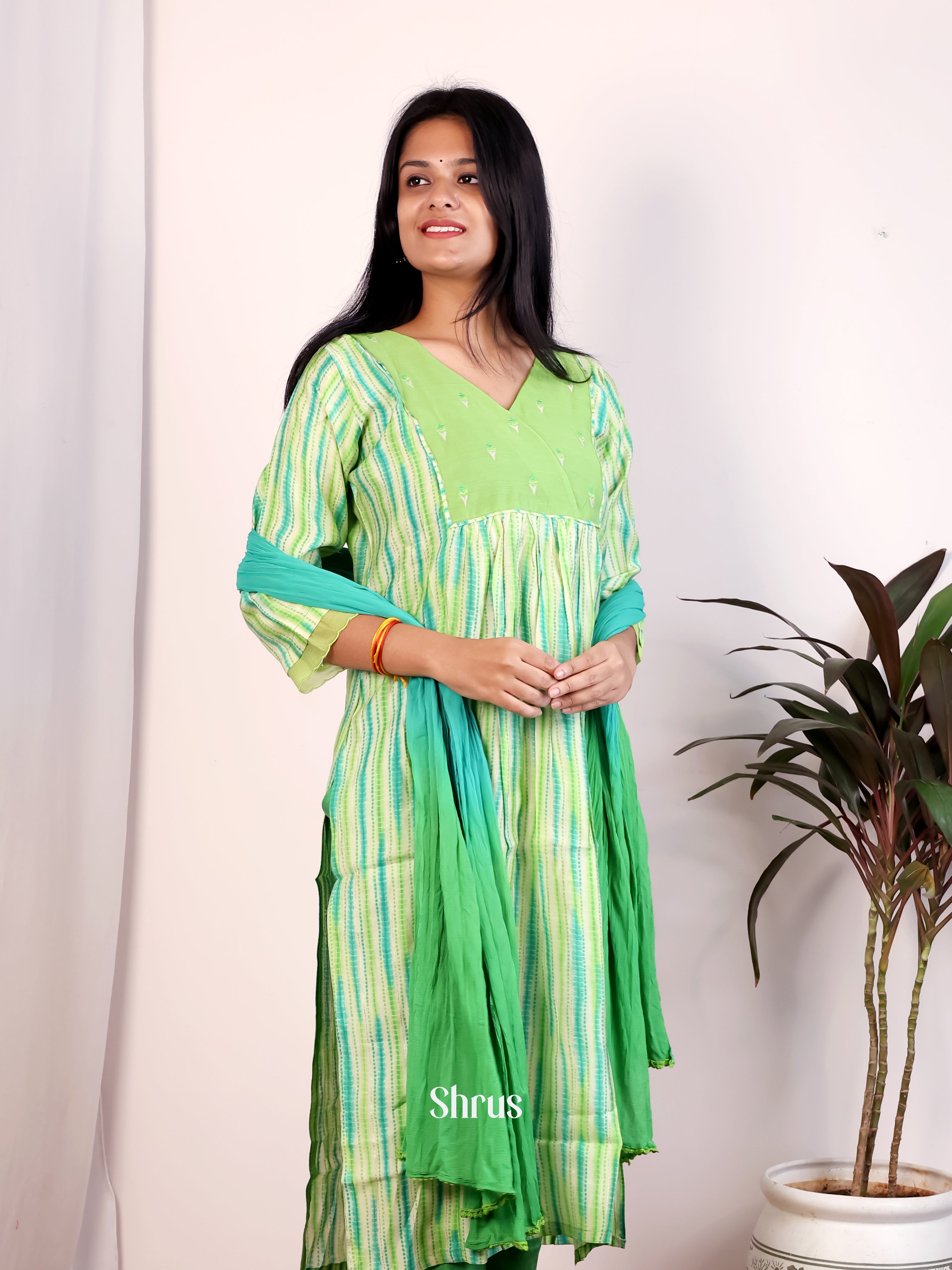 Green -3pc Readymade Suits - Shop on Shrus.com