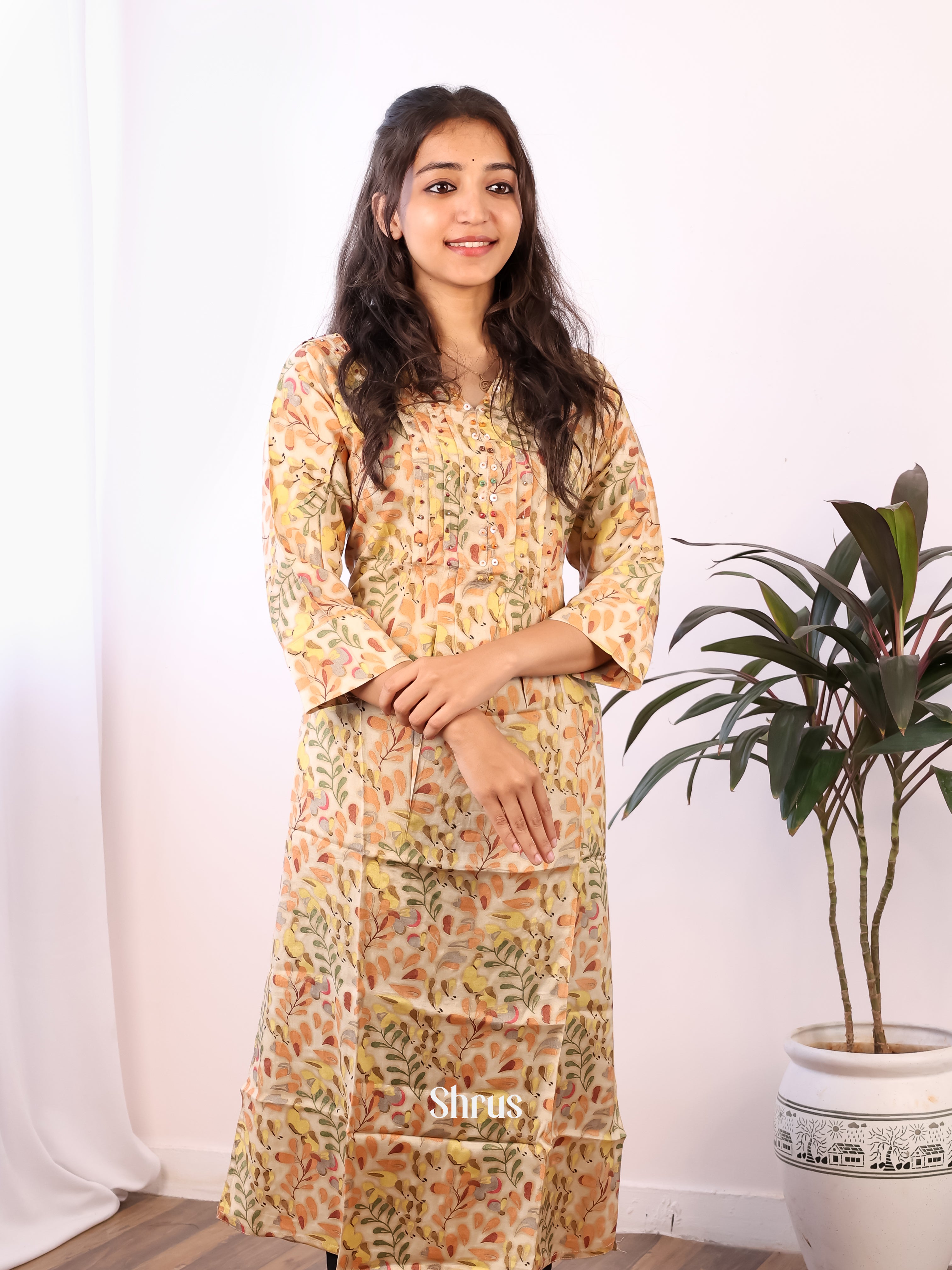 Cream - Readymade Kurti - Shop on Shrus.com
