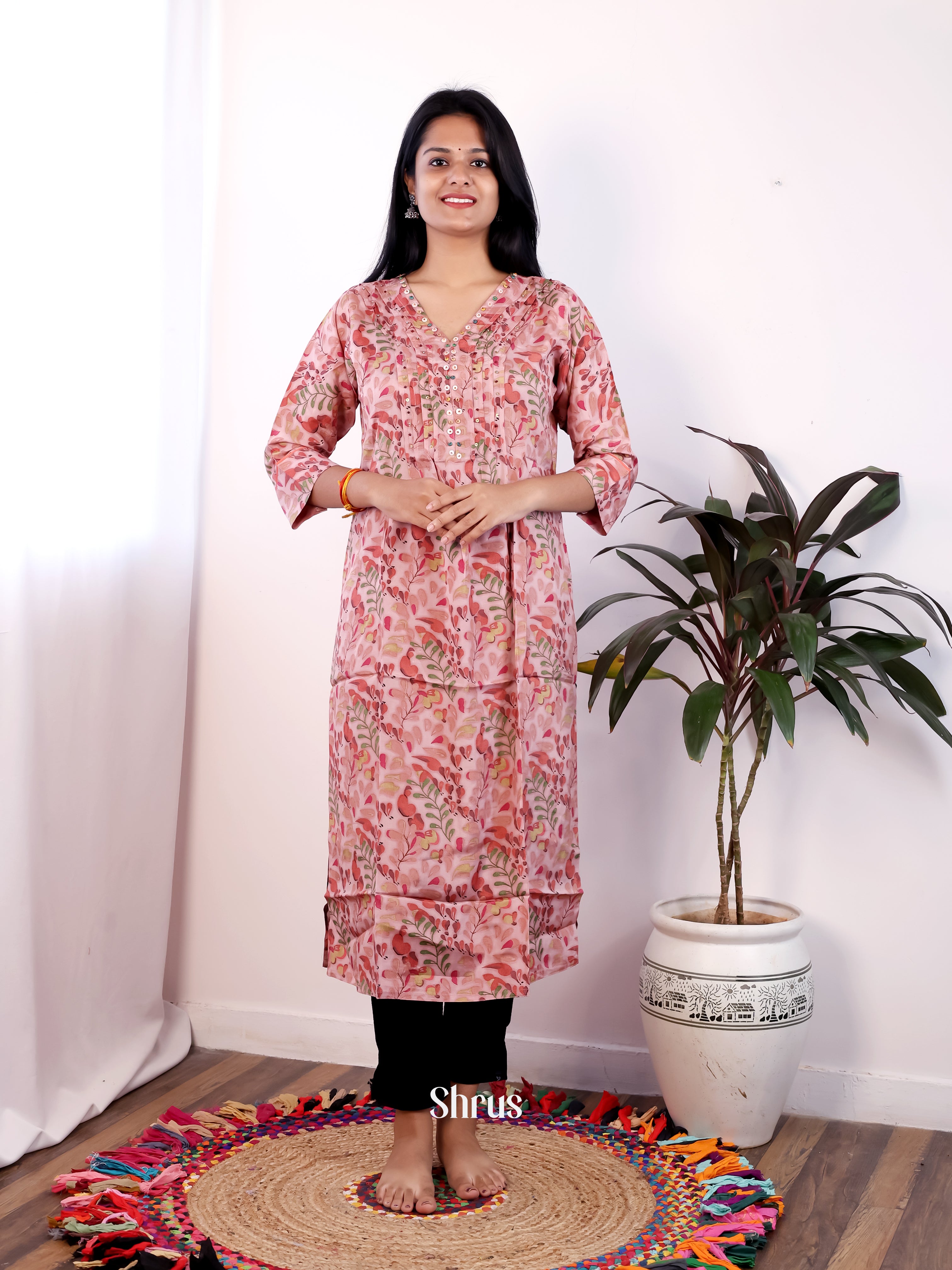 Pink - Readymade Kurti - Shop on Shrus.com