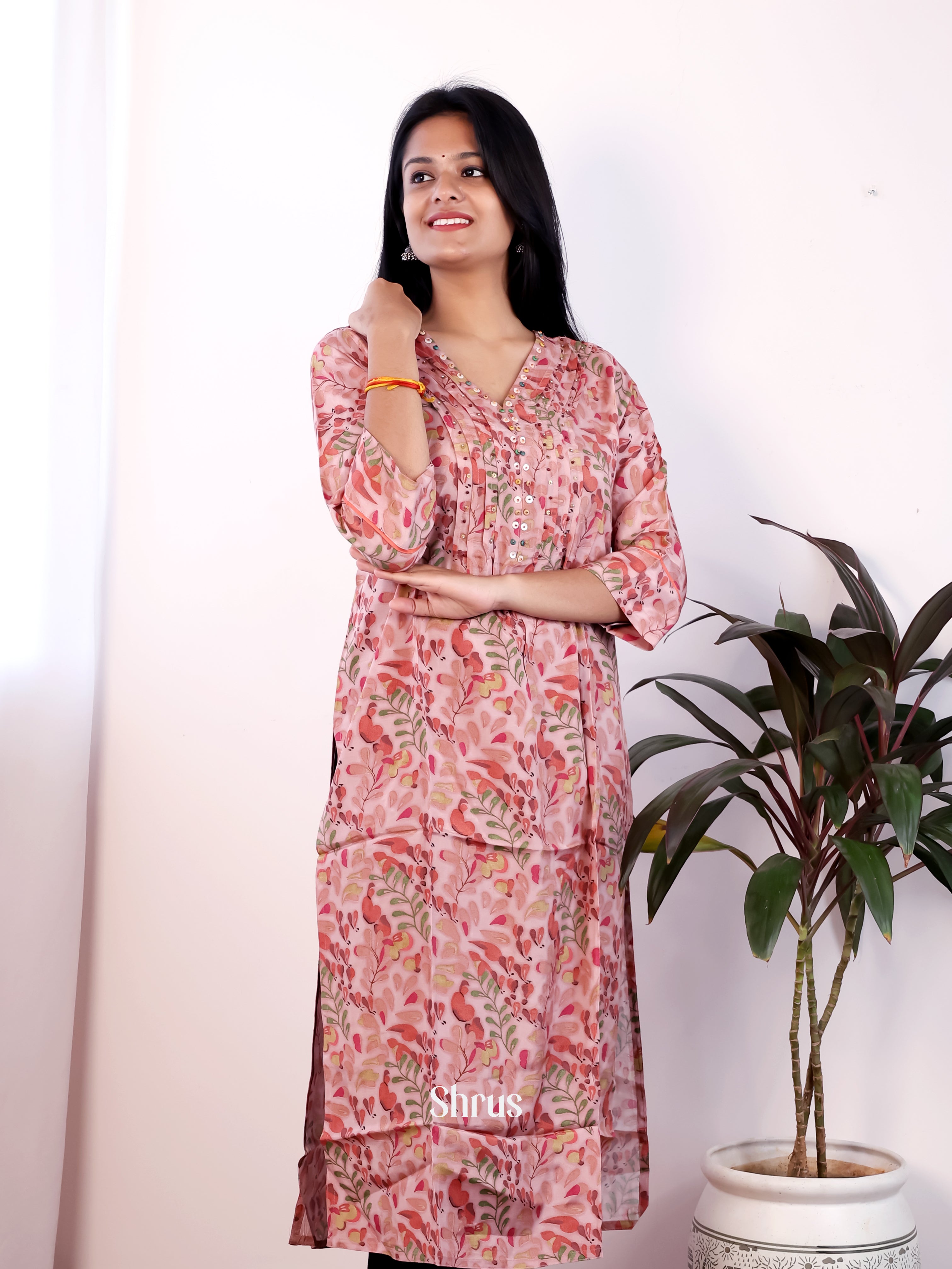 Pink - Readymade Kurti - Shop on Shrus.com