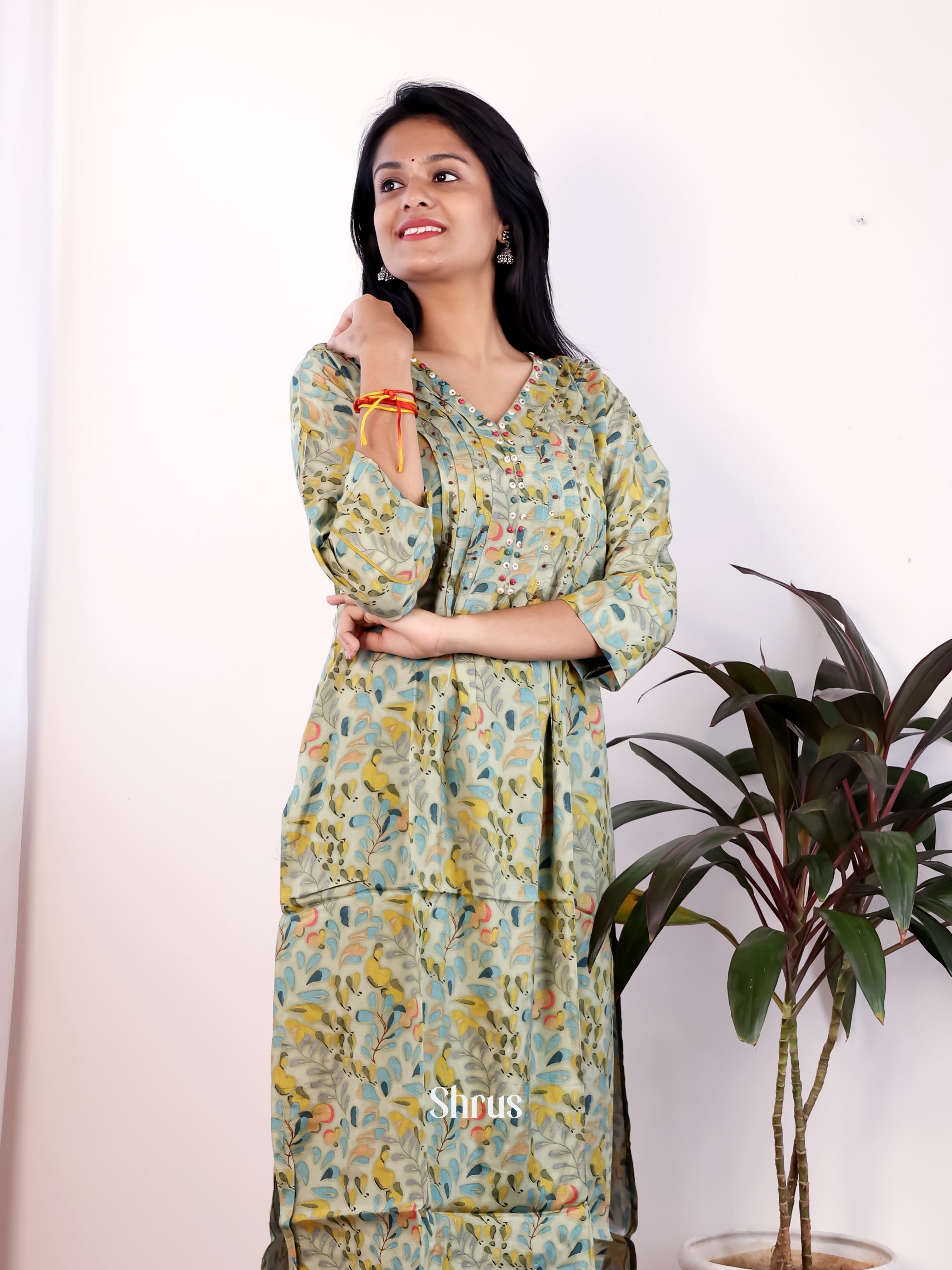 Green - Readymade kurti - Shop on Shrus.com