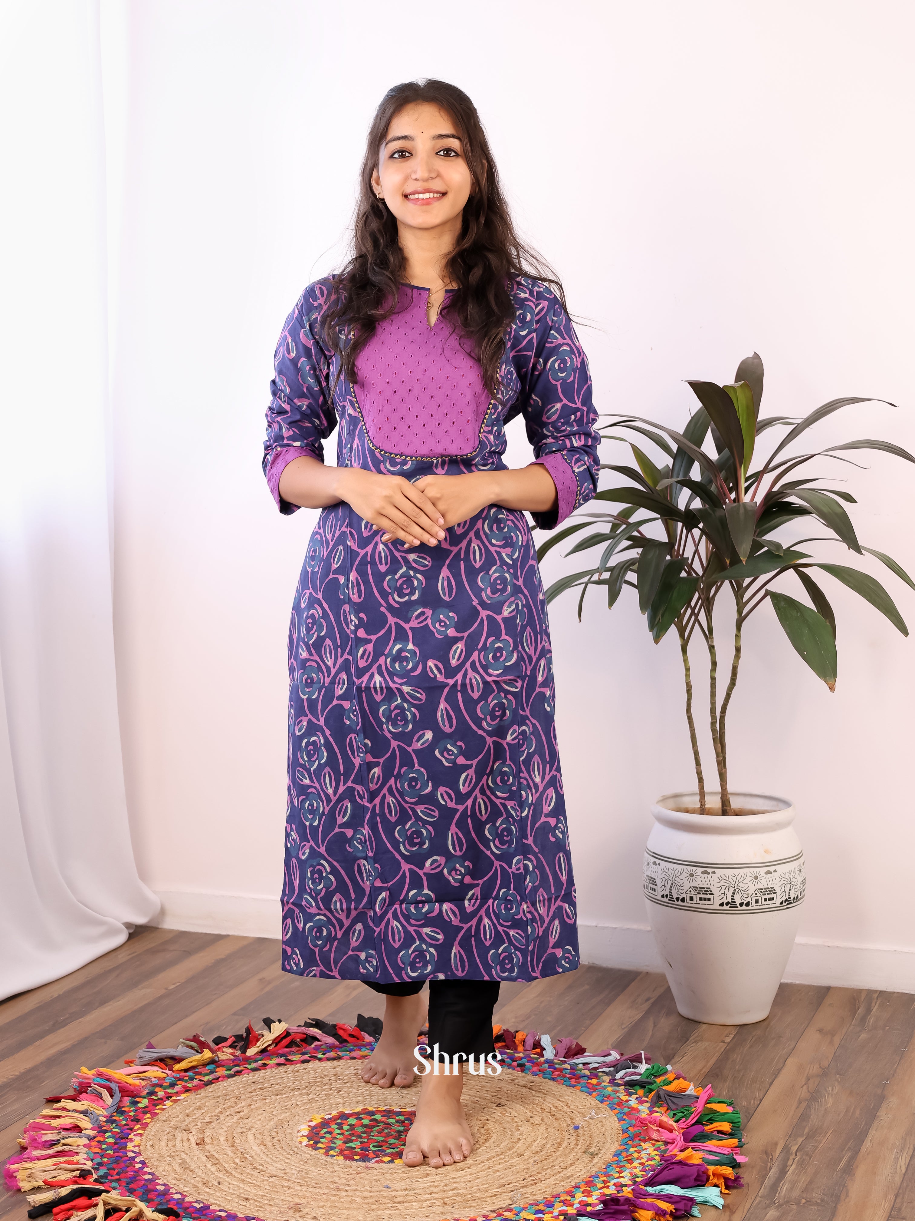 Purple - Readymade Kurti - Shop on Shrus.com