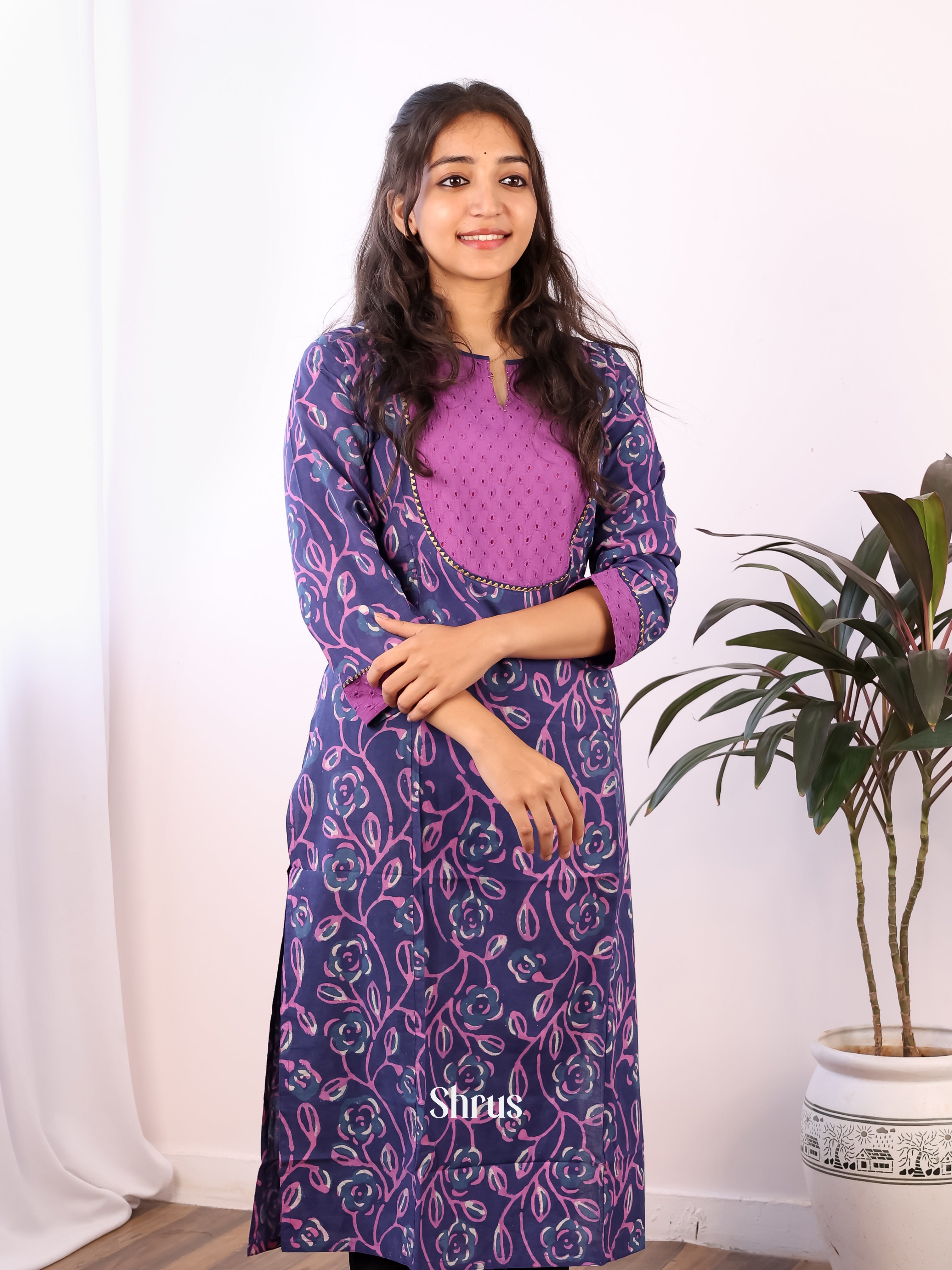 Purple - Readymade Kurti - Shop on Shrus.com