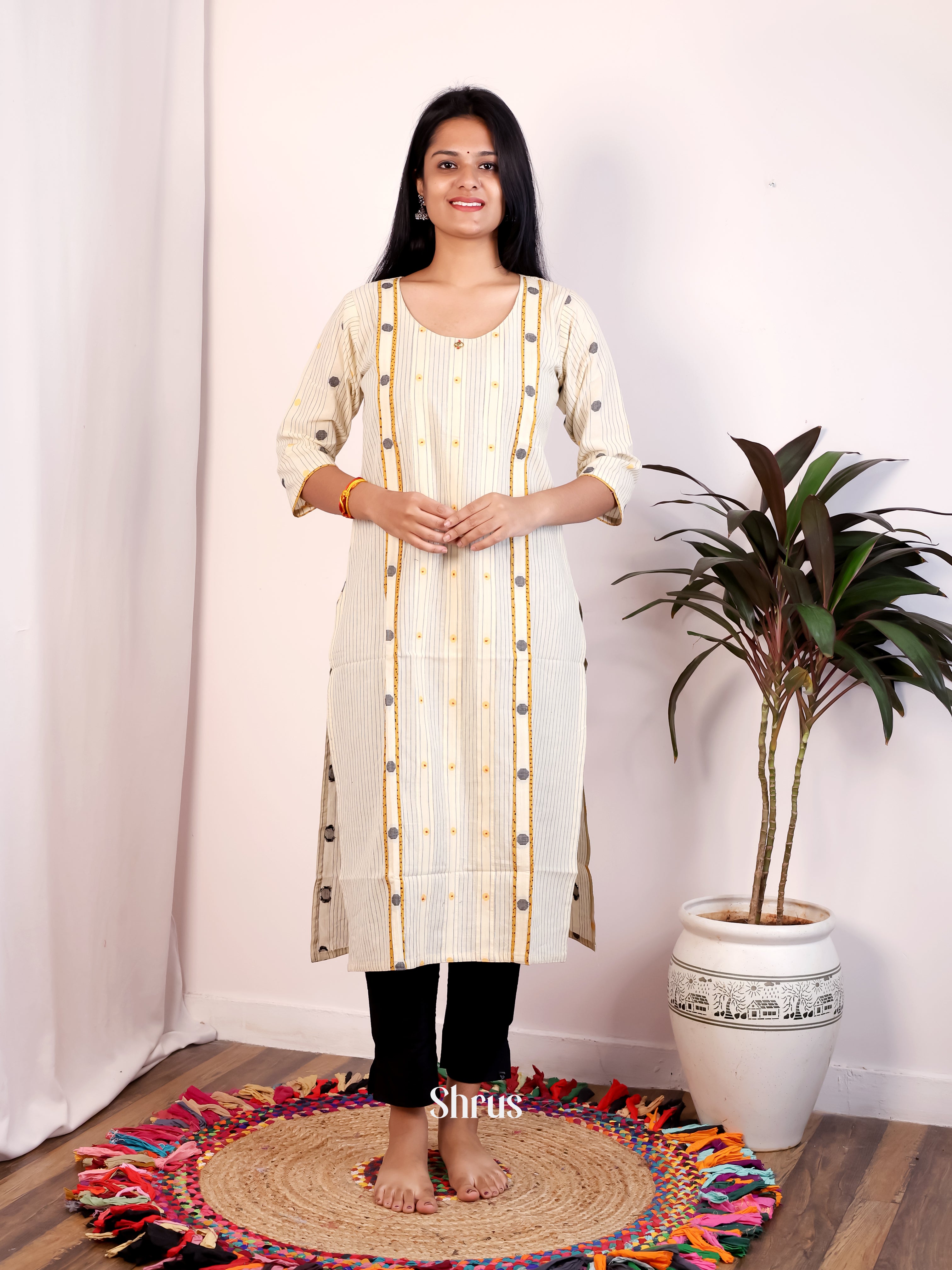 Cream - Readymade kurti - Shop on Shrus.com