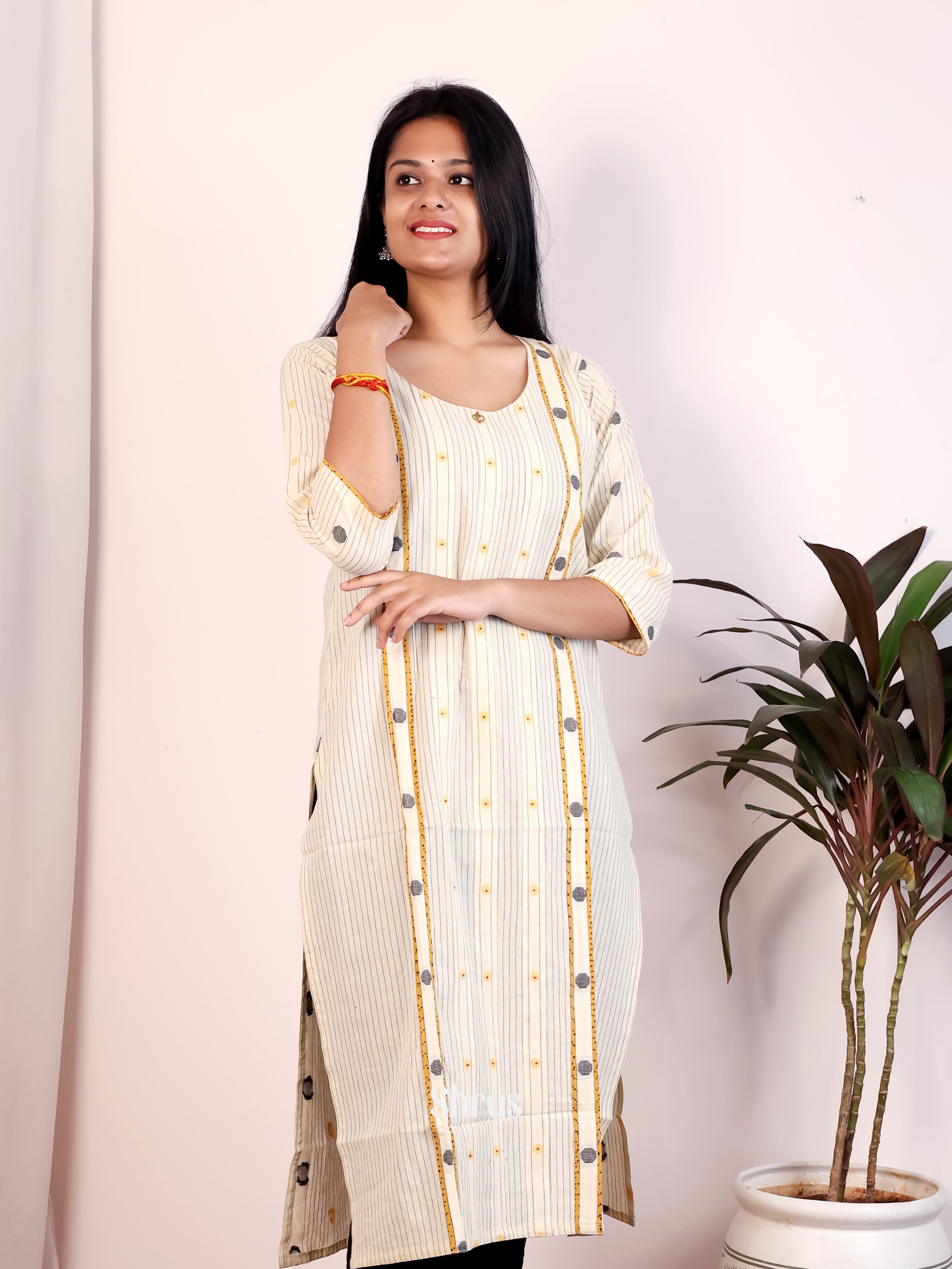 Cream - Readymade kurti - Shop on Shrus.com