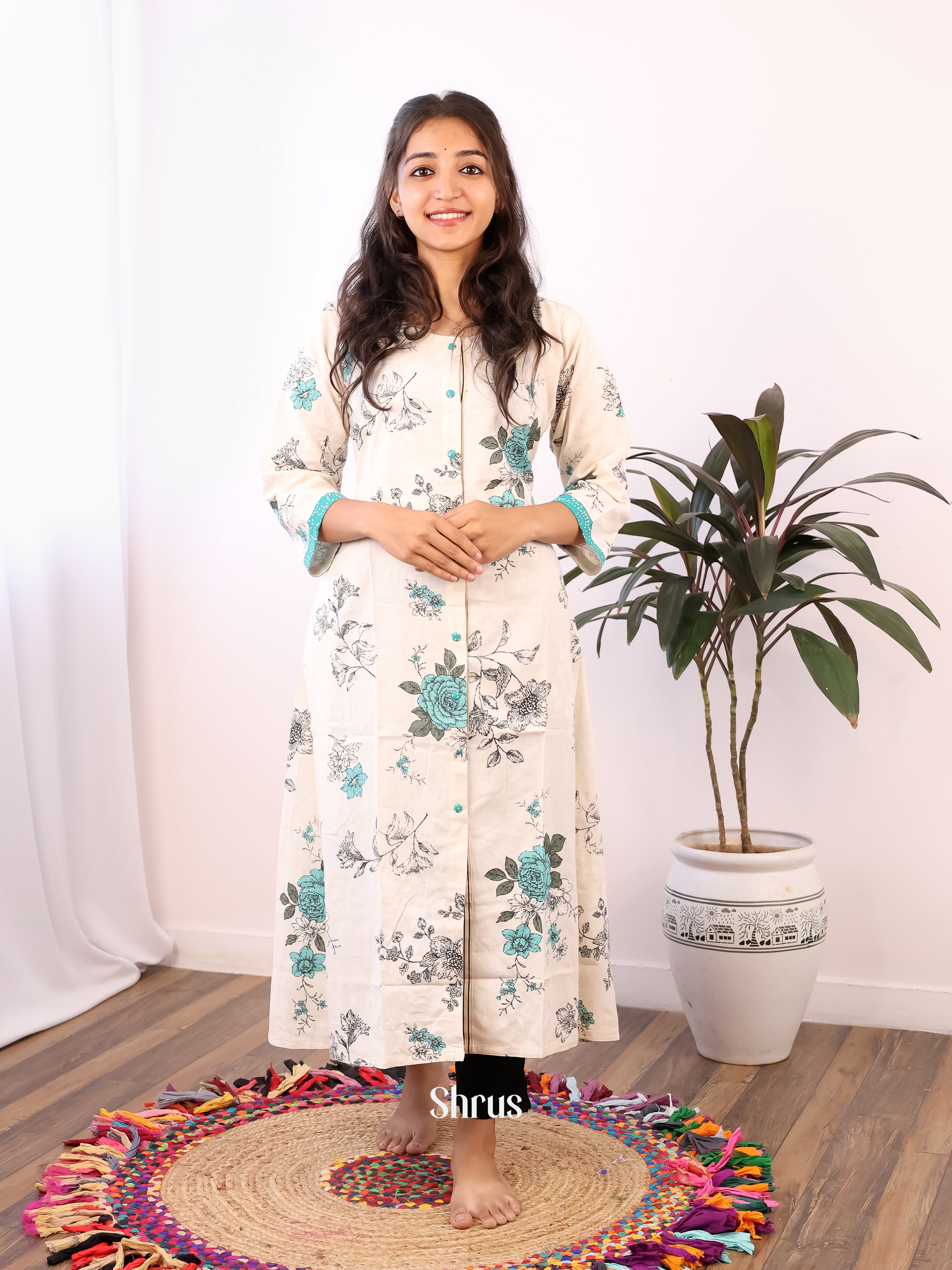 Cream - Readymade Kurti - Shop on Shrus.com