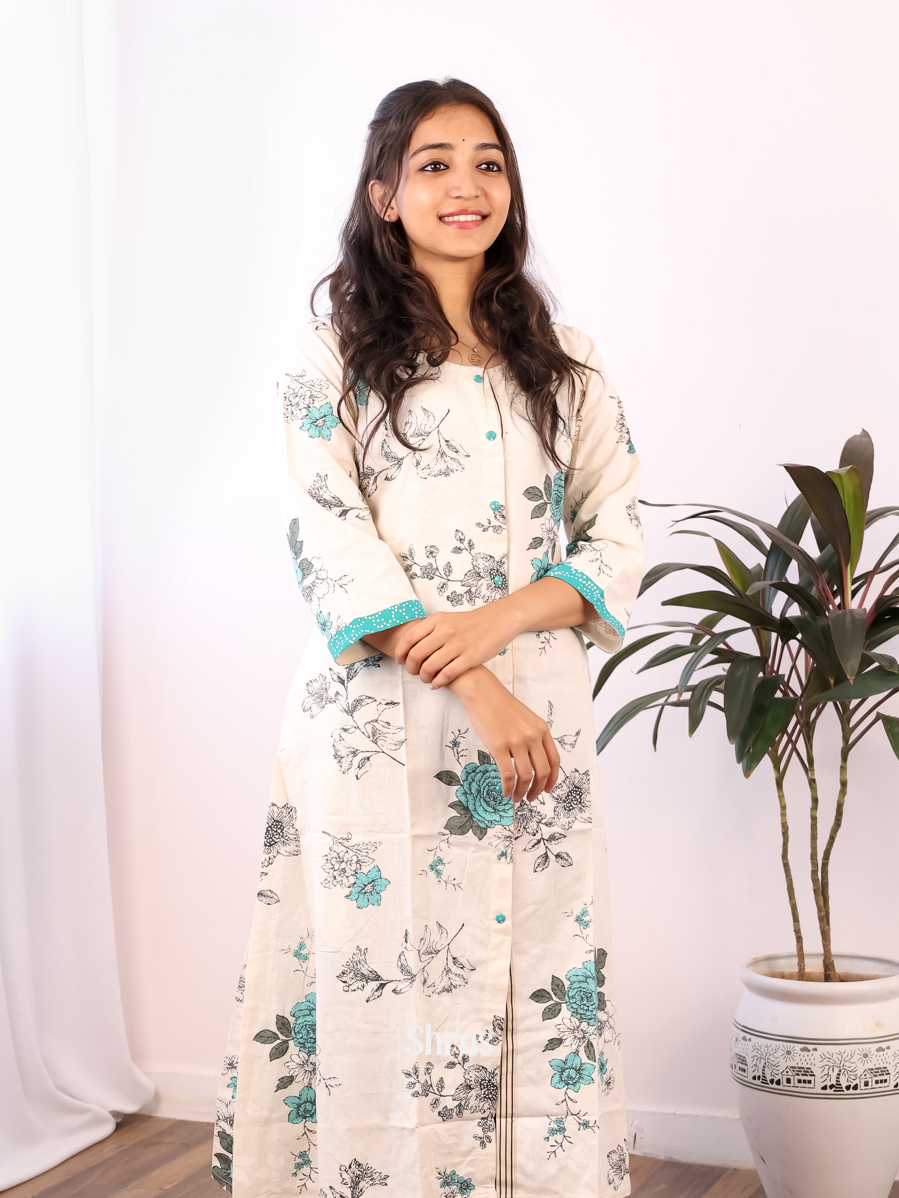 Cream - Readymade Kurti - Shop on Shrus.com