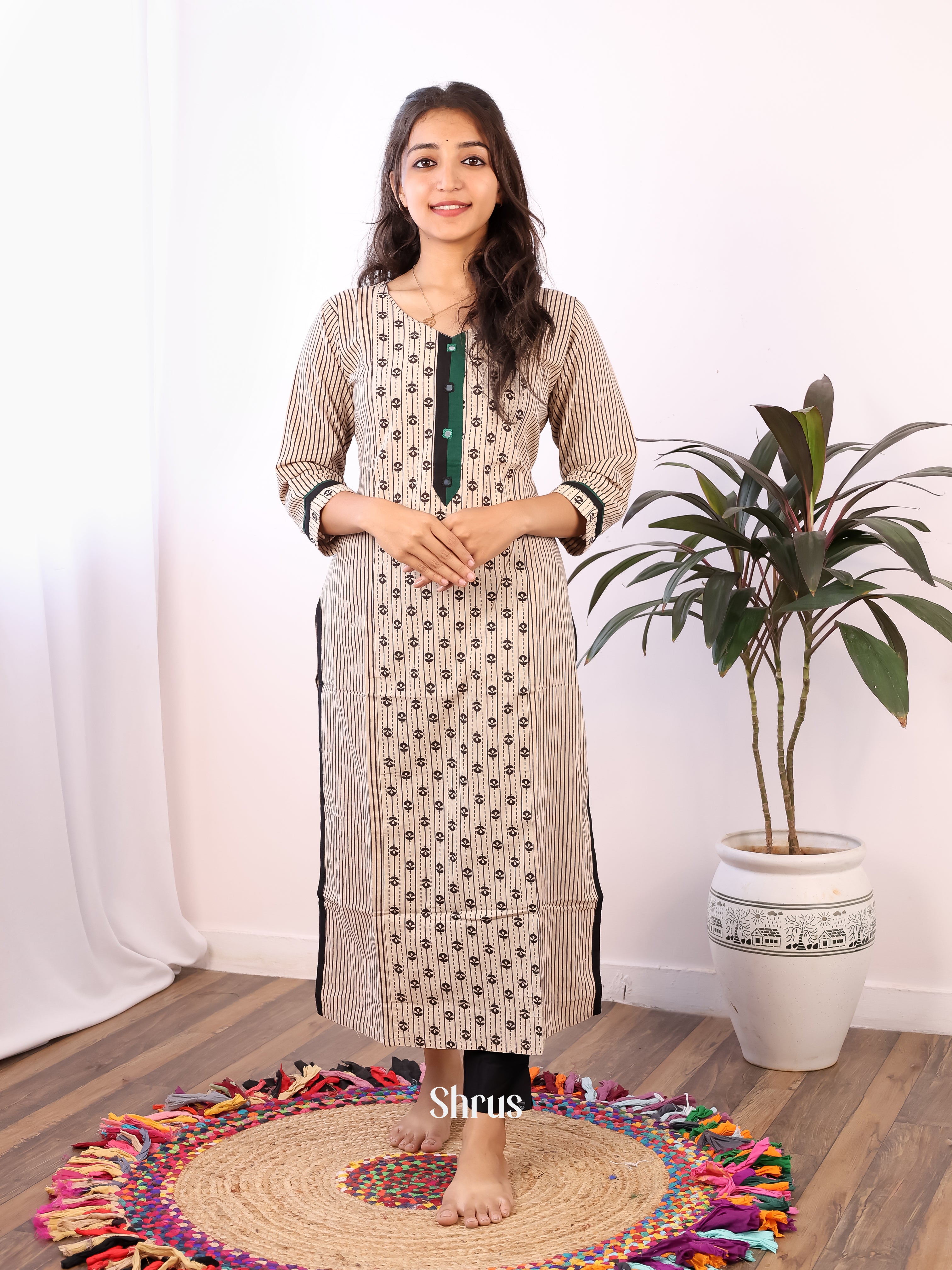 Cream - Readymade kurti - Shop on Shrus.com