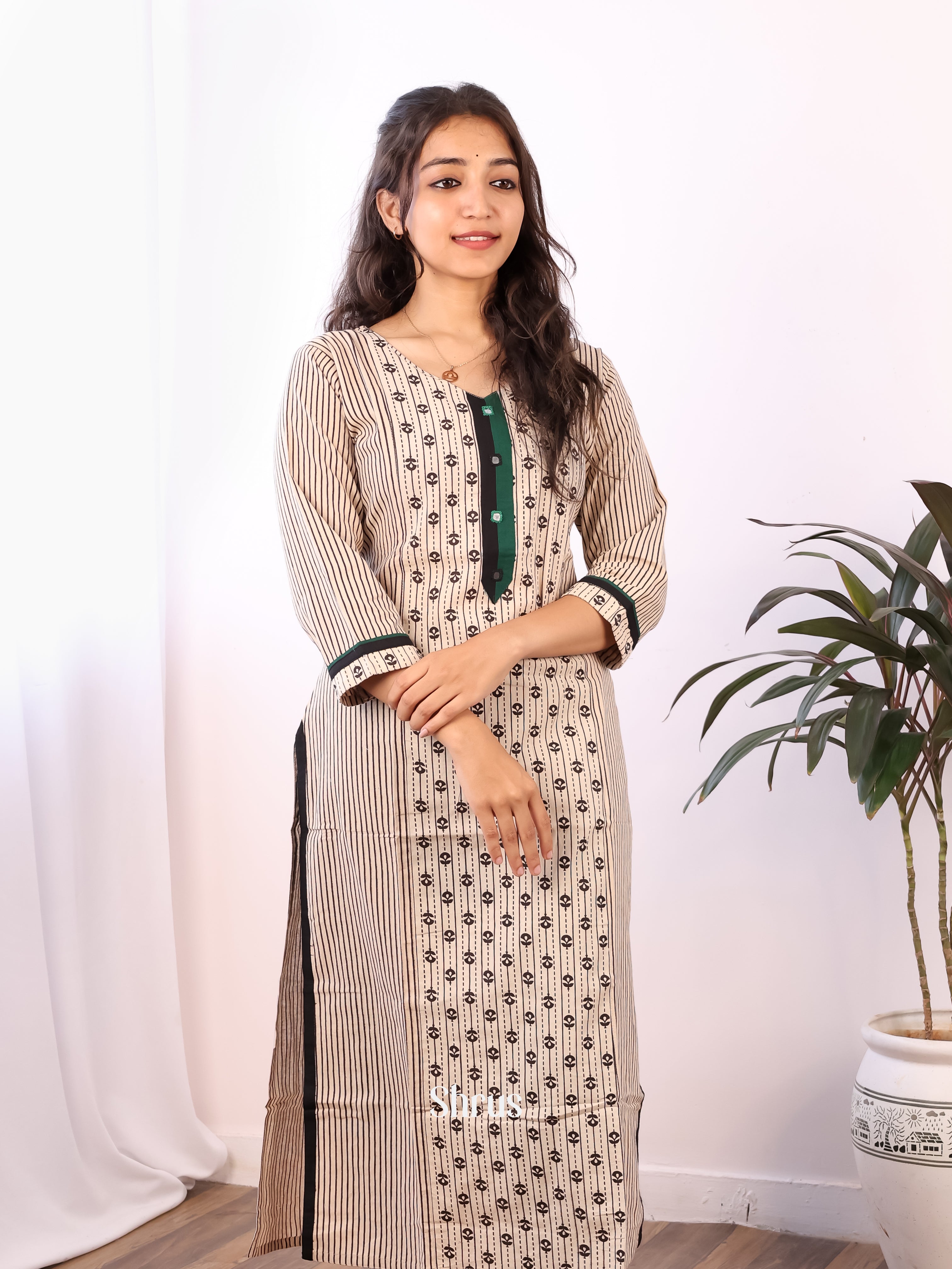 Cream - Readymade kurti - Shop on Shrus.com
