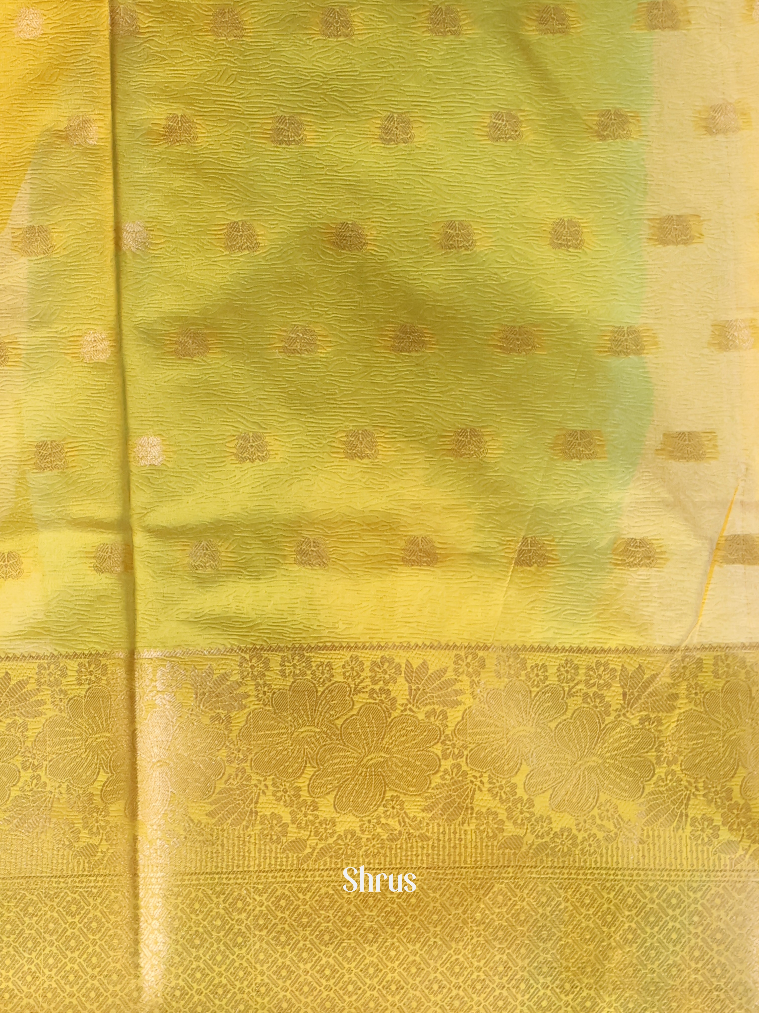 Golden Yellow - Bamboo silk Saree - Shop on Shrus.com