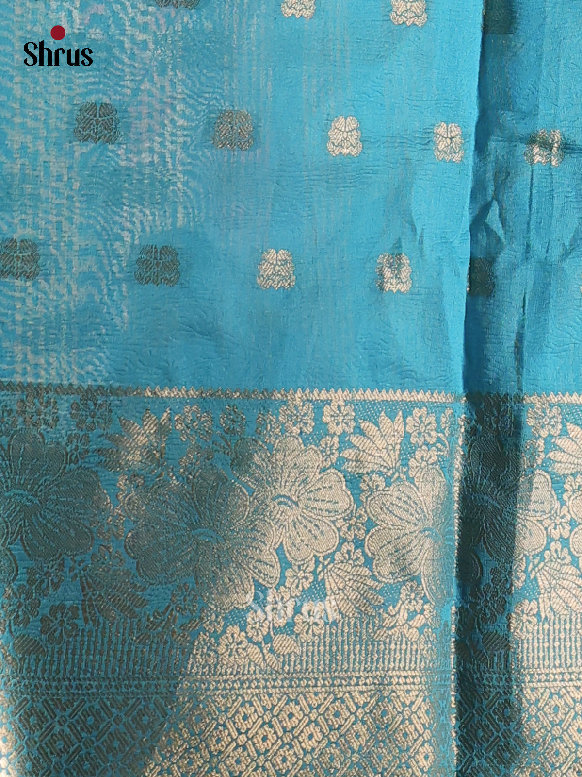 Sky Blue - Bamboo Silk Saree - CIS28470 - Shop on Shrus.com
