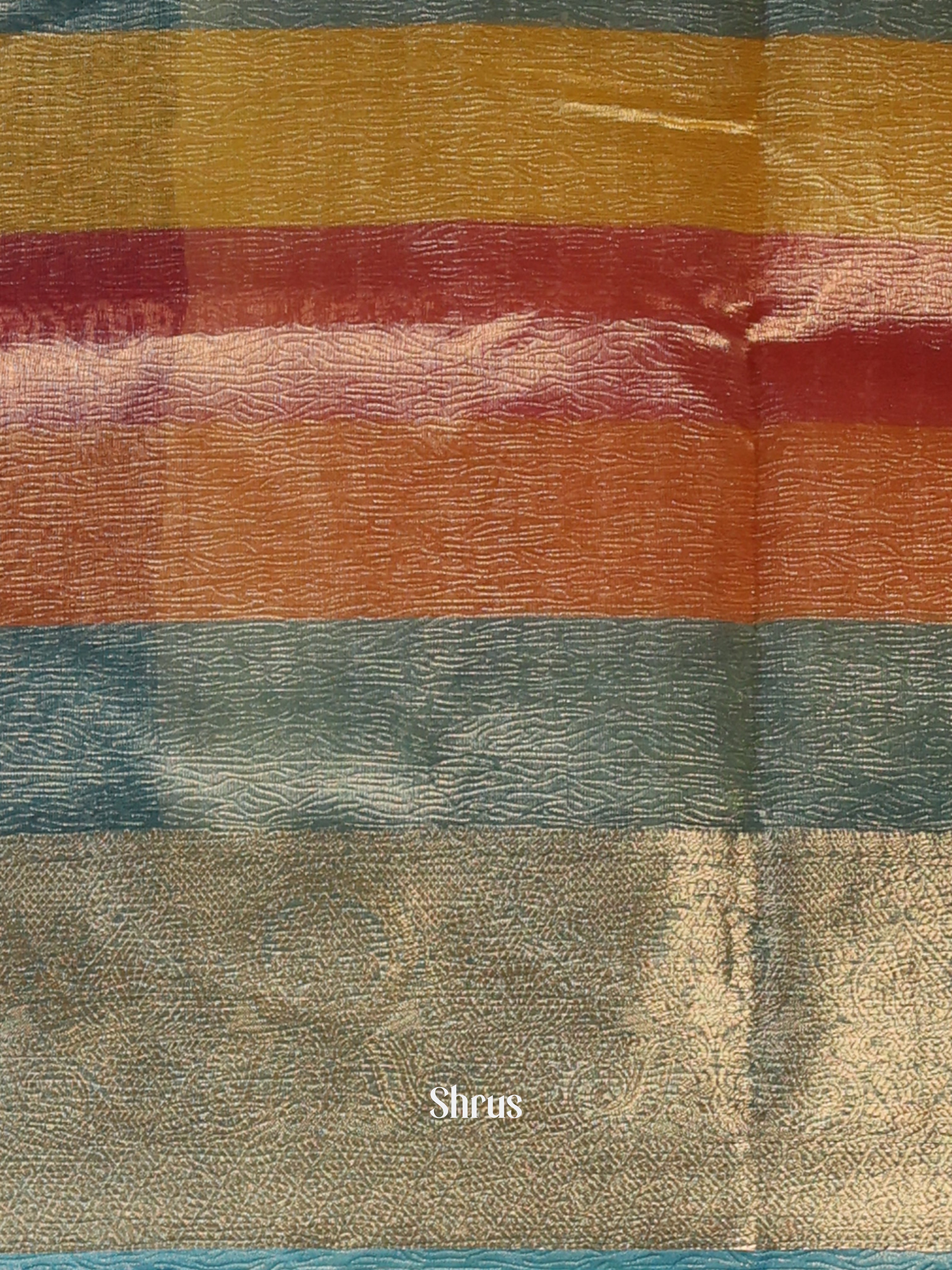 Multicolor & Blue - Bamboo silk Saree - Shop on Shrus.com