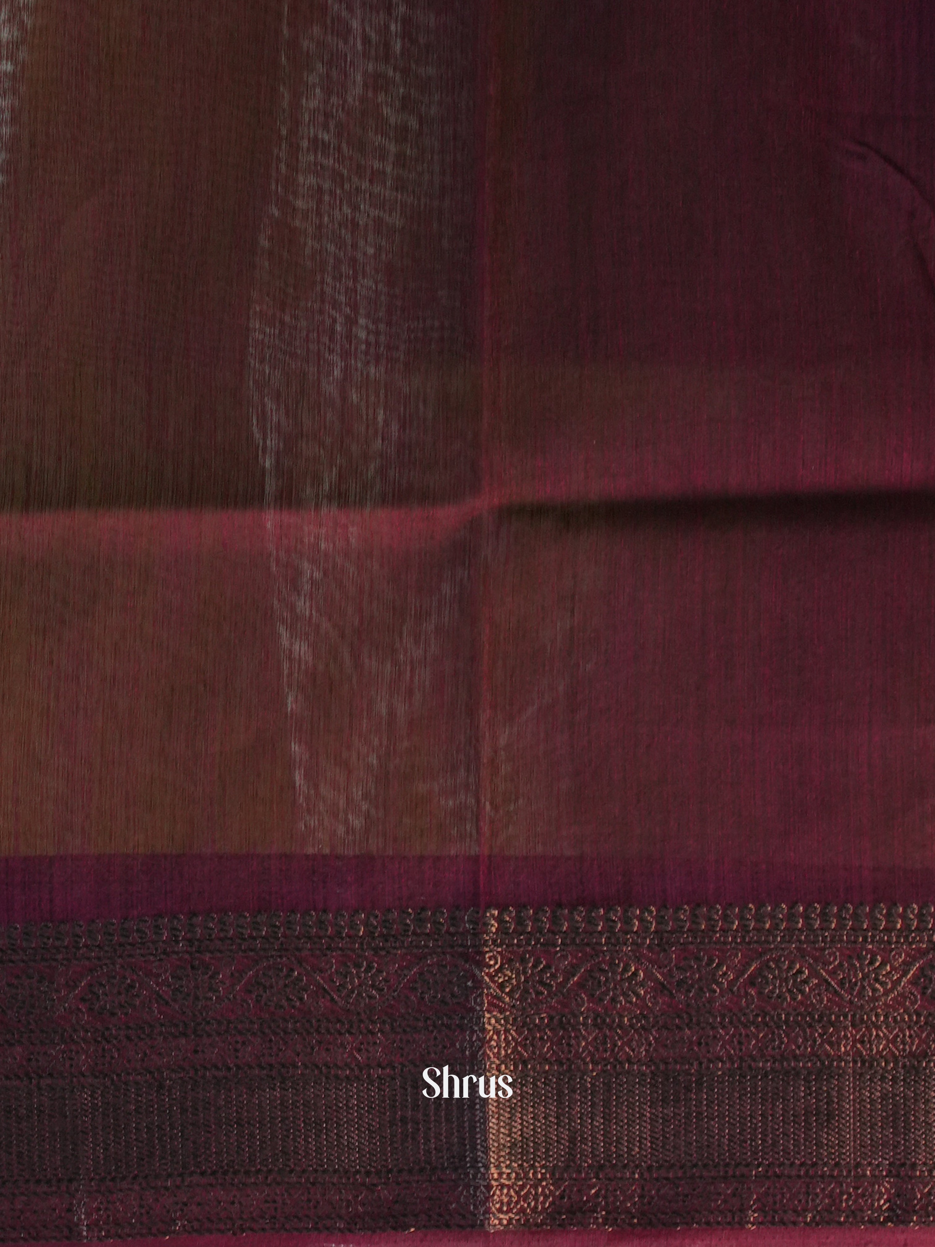 Green & Brown - Semi Jute Saree - Shop on Shrus.com
