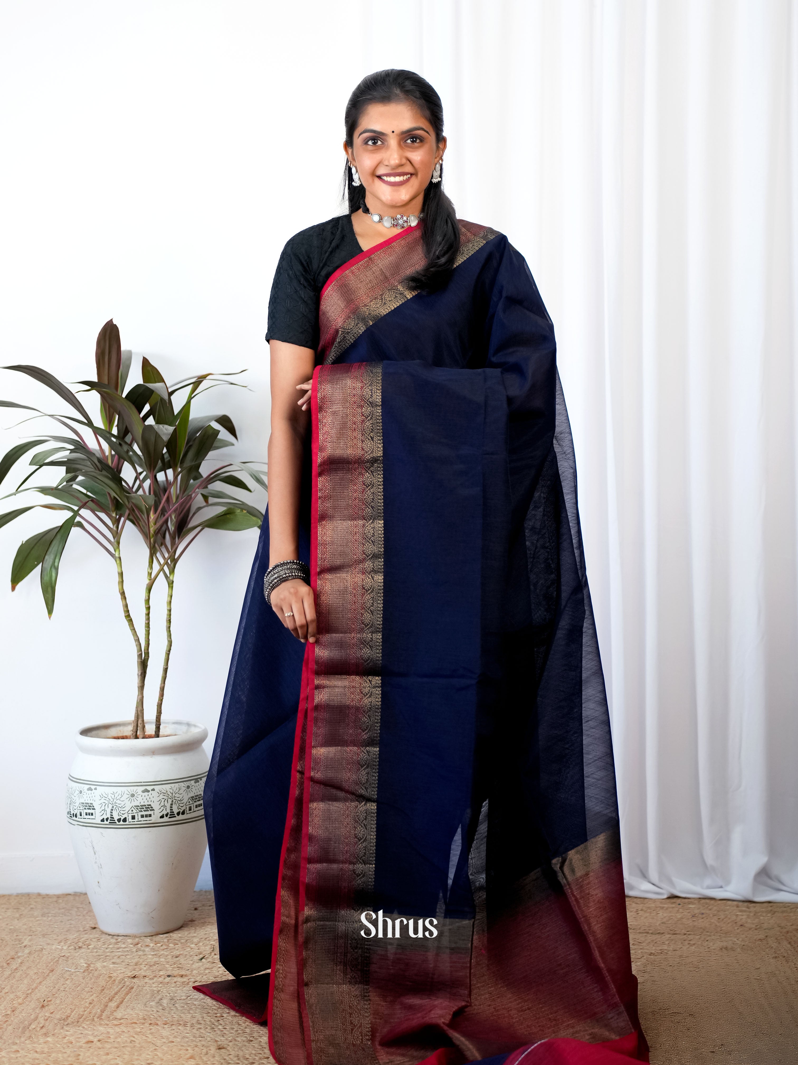 Blue & Maroon - Semi Jute - Shop on Shrus.com