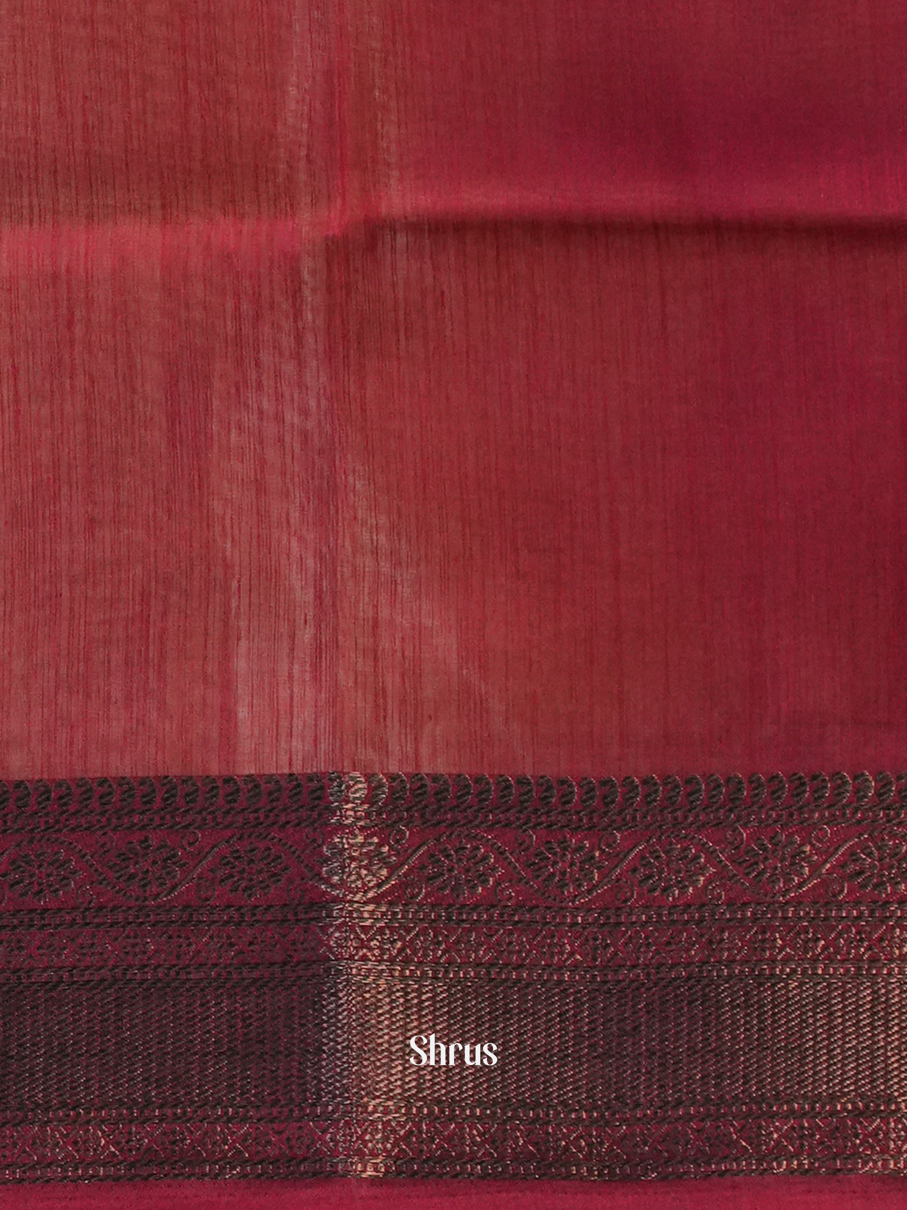 Beige & Brown- Semi Jute Saree - Shop on Shrus.com