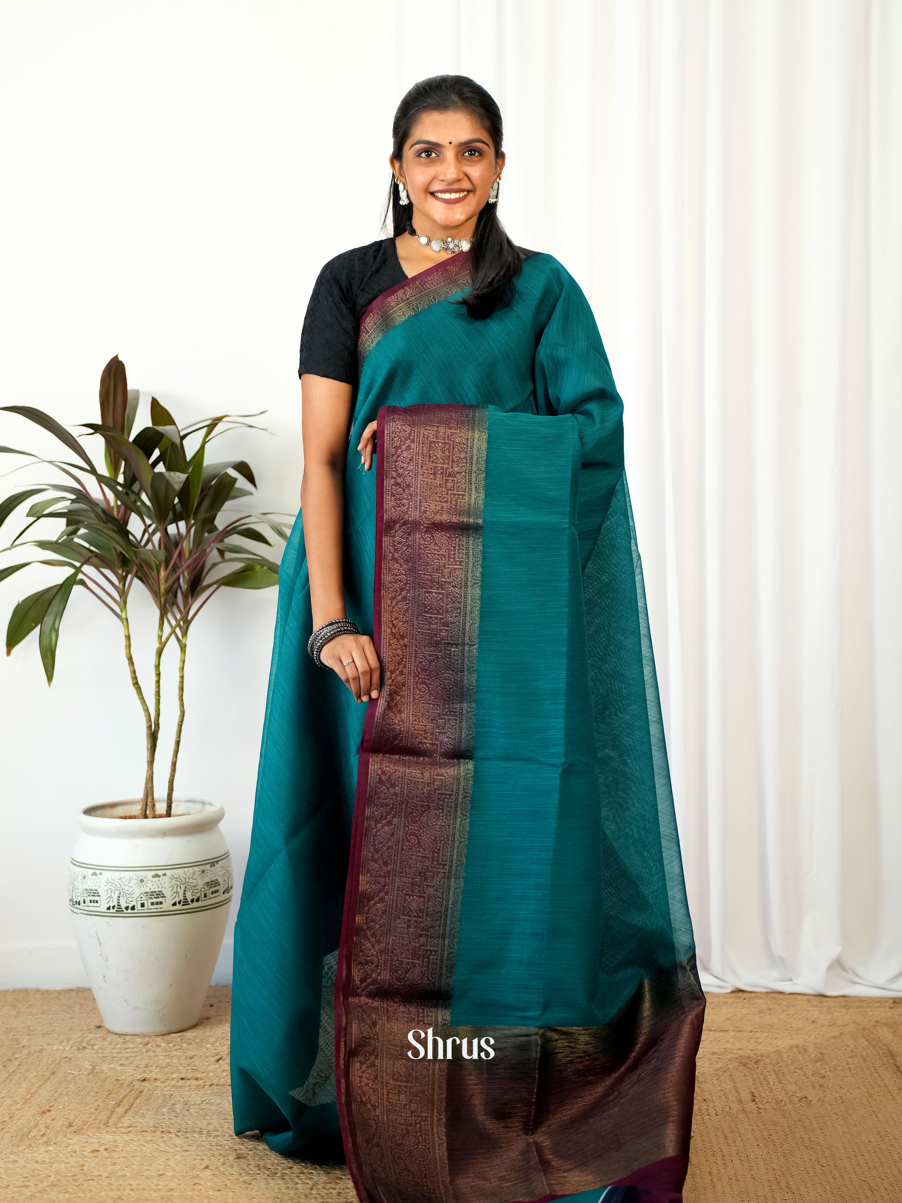 Teal & Purple - Semi Jute - Shop on Shrus.com