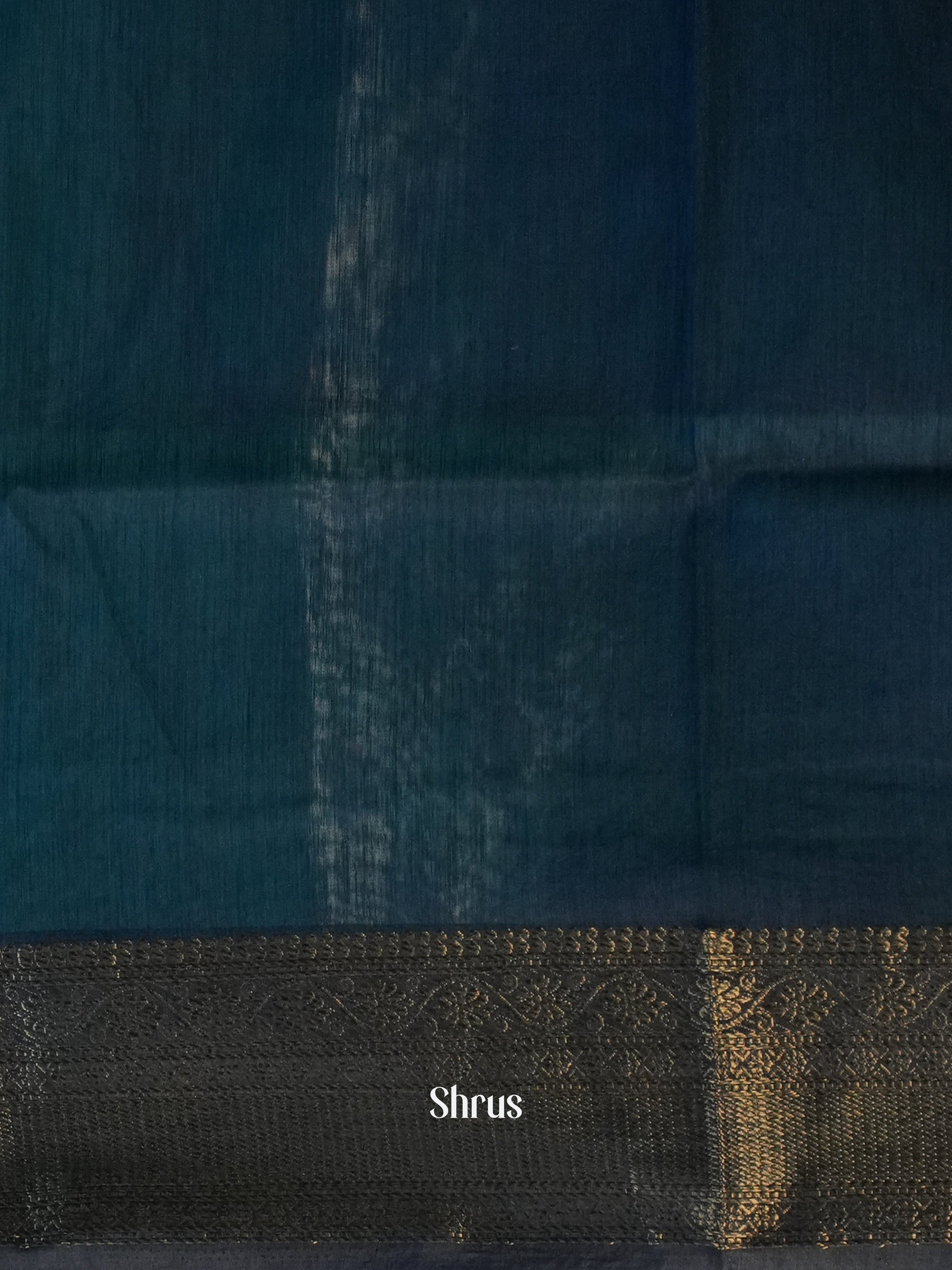 teal & Blue - Semi Jute Saree - Shop on Shrus.com