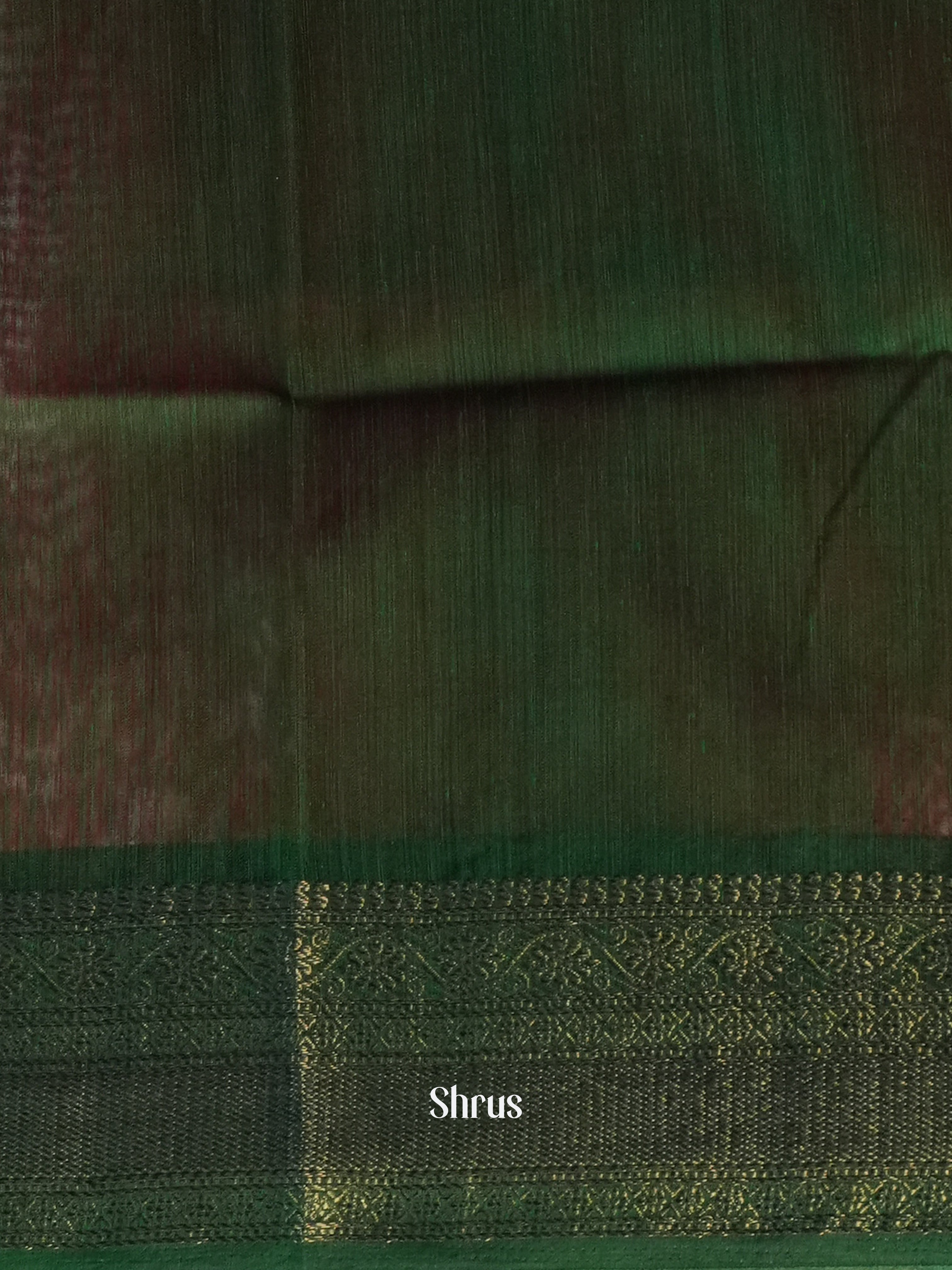 Red & Green - Semi Jute Saree - Shop on Shrus.com
