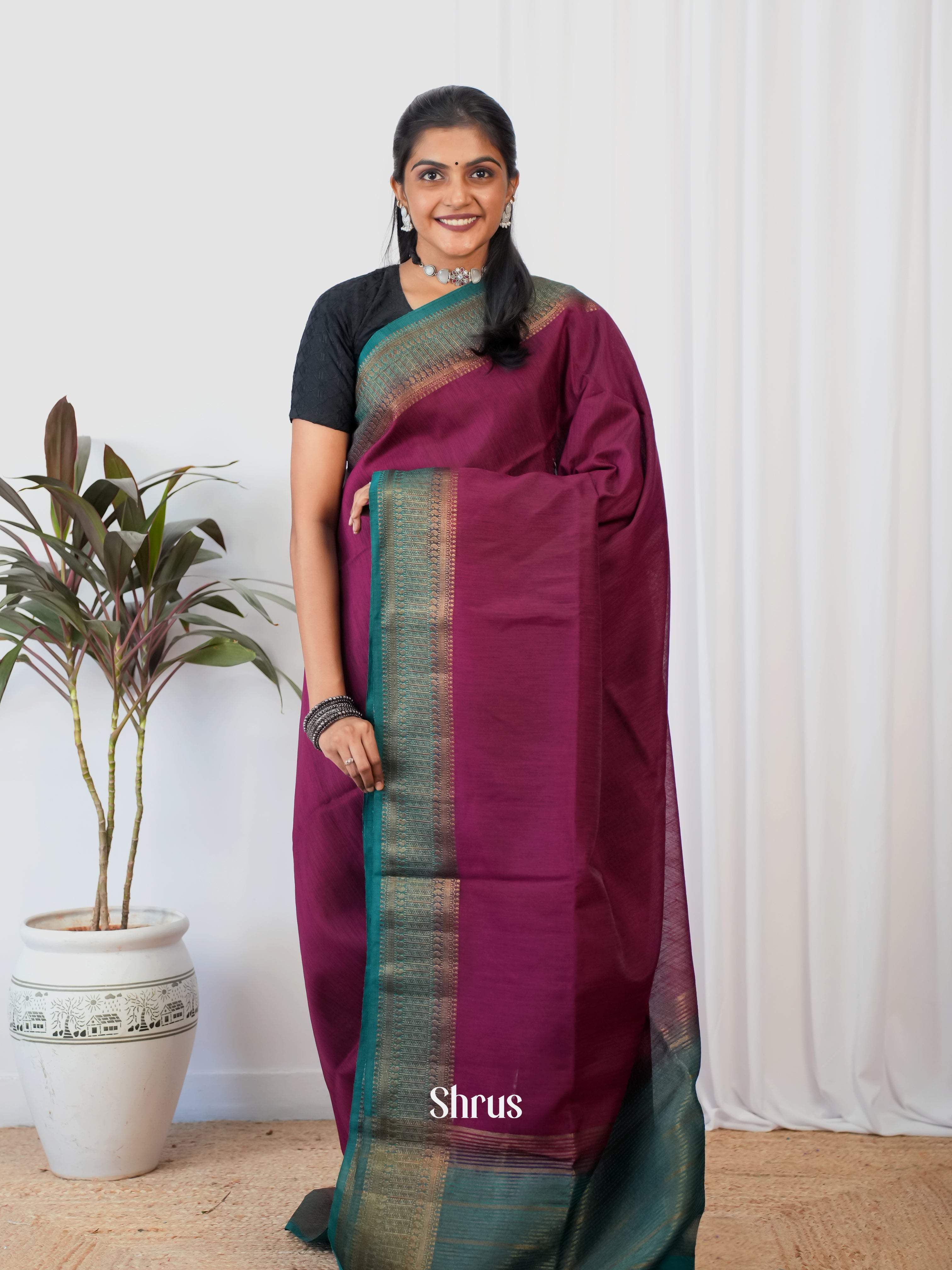 CIS28530 - Semi Jute Saree - Shop on Shrus.com