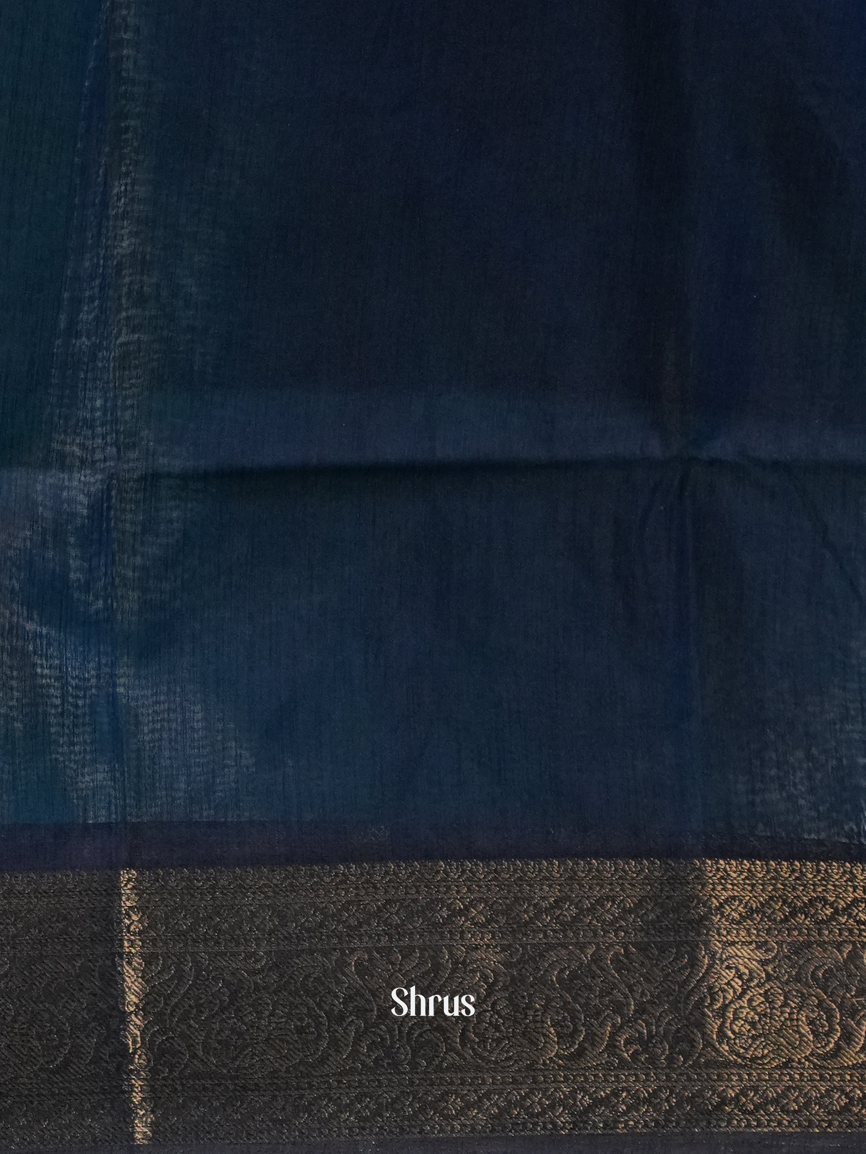 Teal & Blue - Semi Jute Saree - Shop on Shrus.com